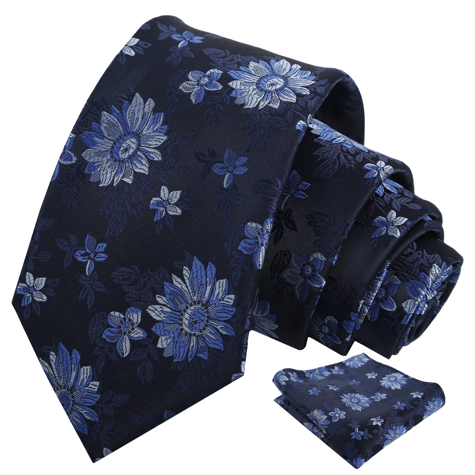 Mens Spring Floral Tie and Pocket Square Set 3.15 Inch in Soft Tones-927