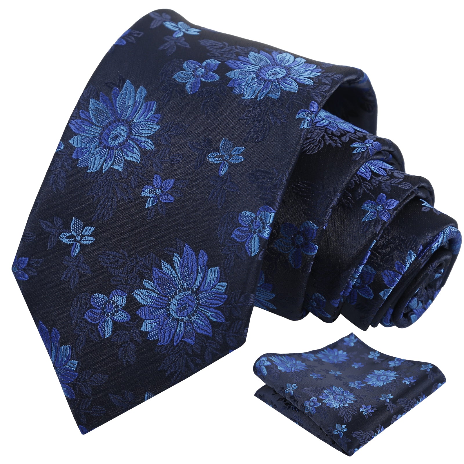 Mens Spring Floral Tie and Pocket Square Set 3.15 Inch in Soft Tones-927