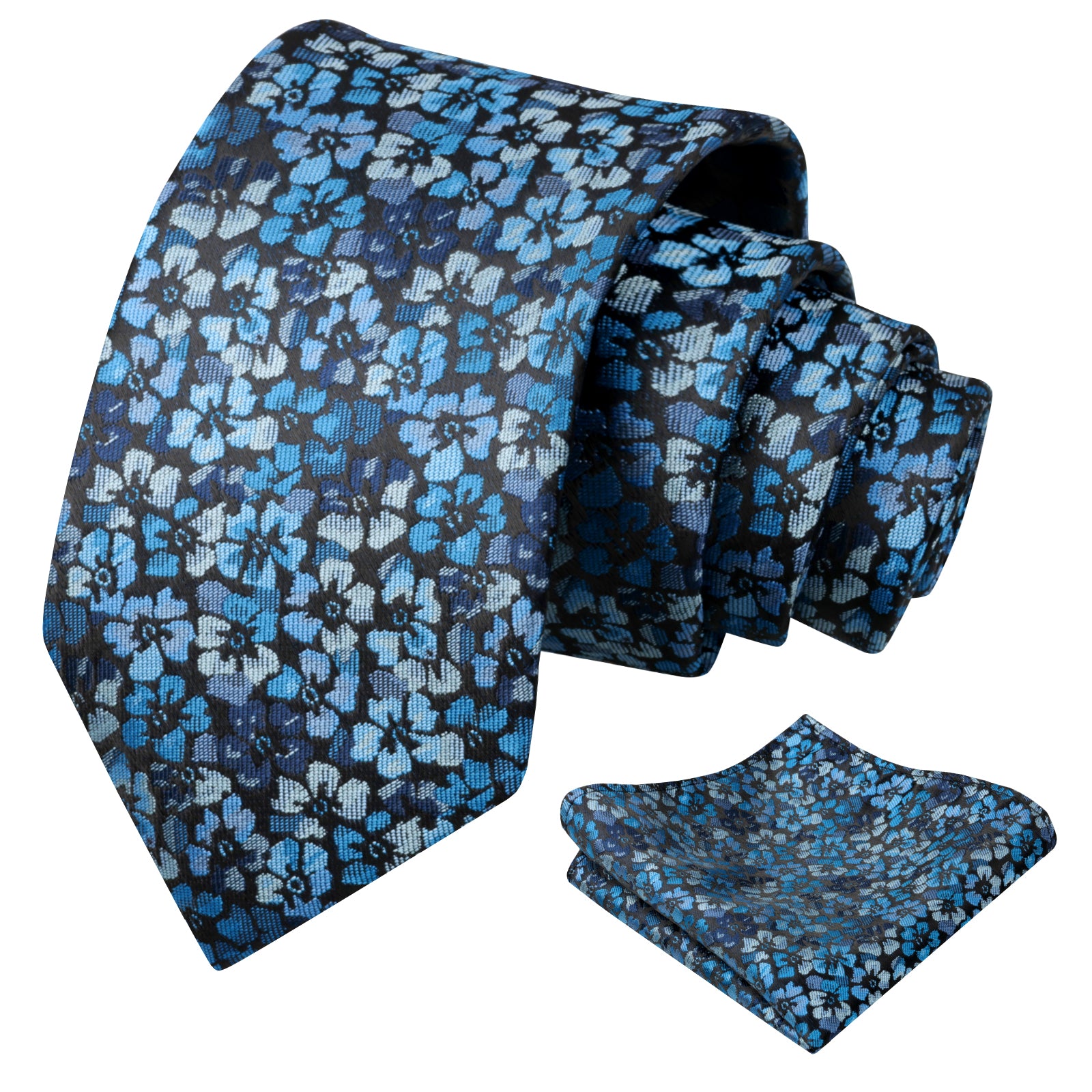 Mens Muted Vintage Floral Tie Set with Pocket Square for Dinner Date and Romantic Occasions-929