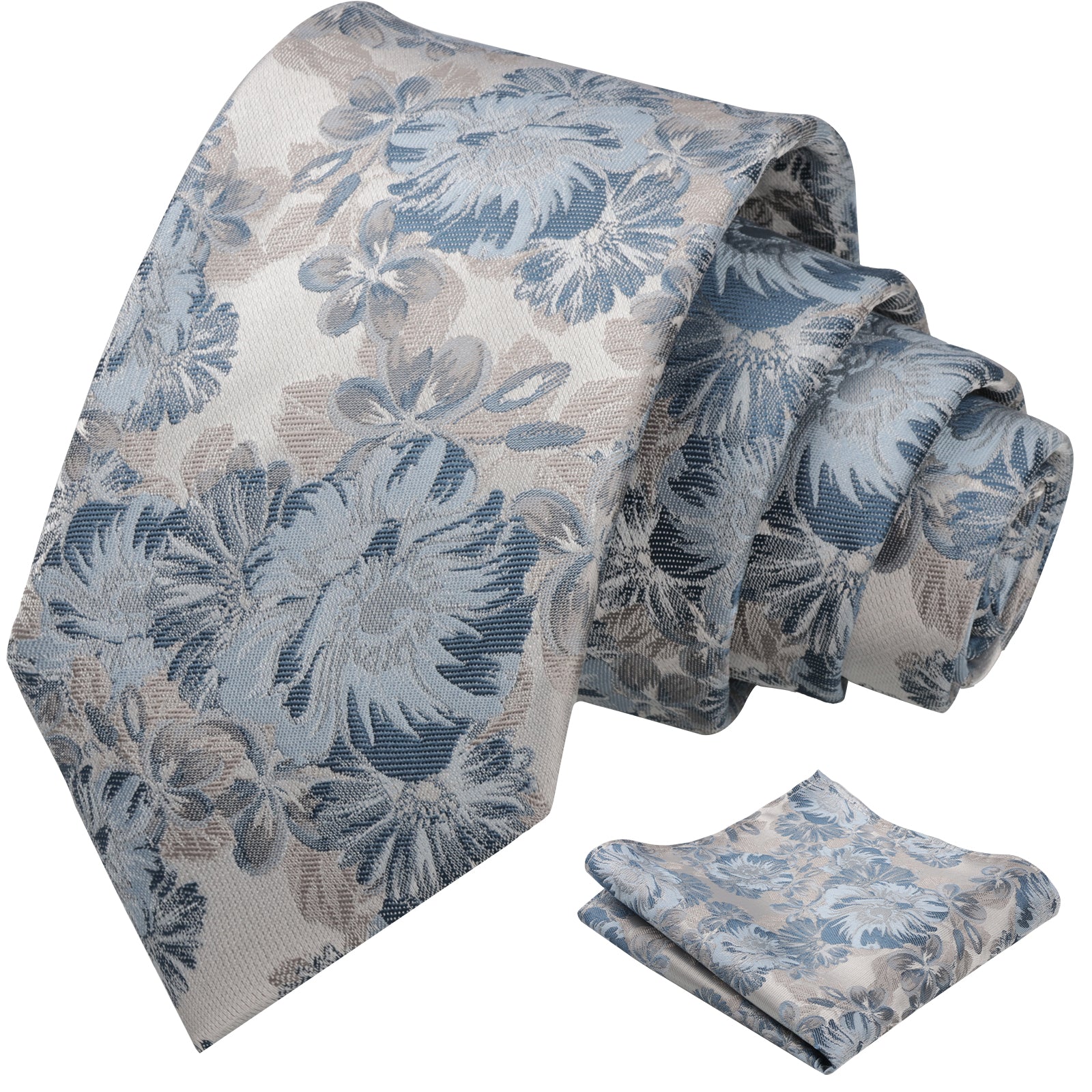 Mens 3.15'' Classic Floral Pattern Tie with Pocket Square for Wedding Banquet Party-936