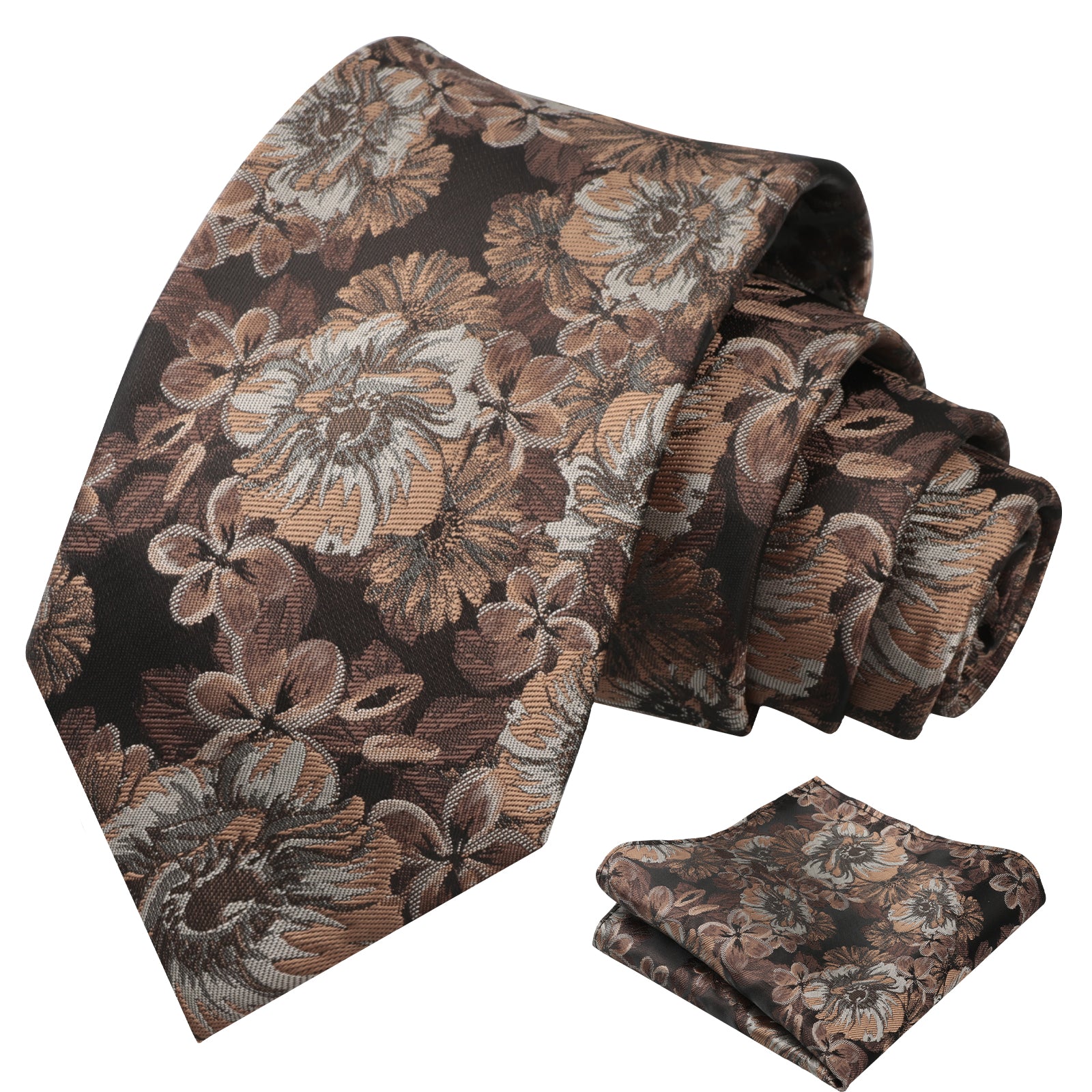 Mens 3.15'' Classic Floral Pattern Tie with Pocket Square for Wedding Banquet Party-936