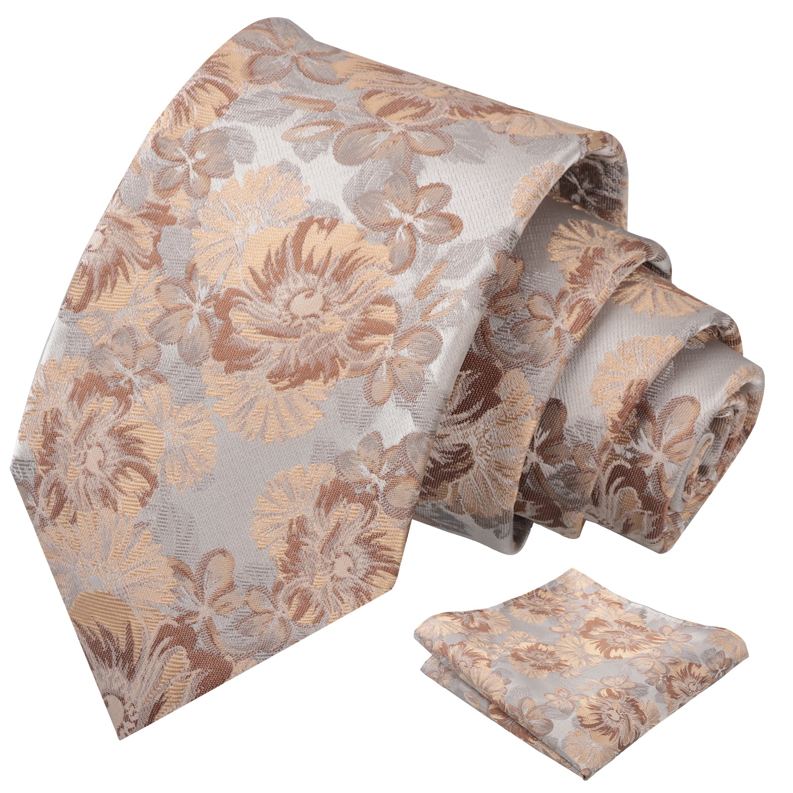 Mens 3.15'' Classic Floral Pattern Tie with Pocket Square for Wedding Banquet Party-936