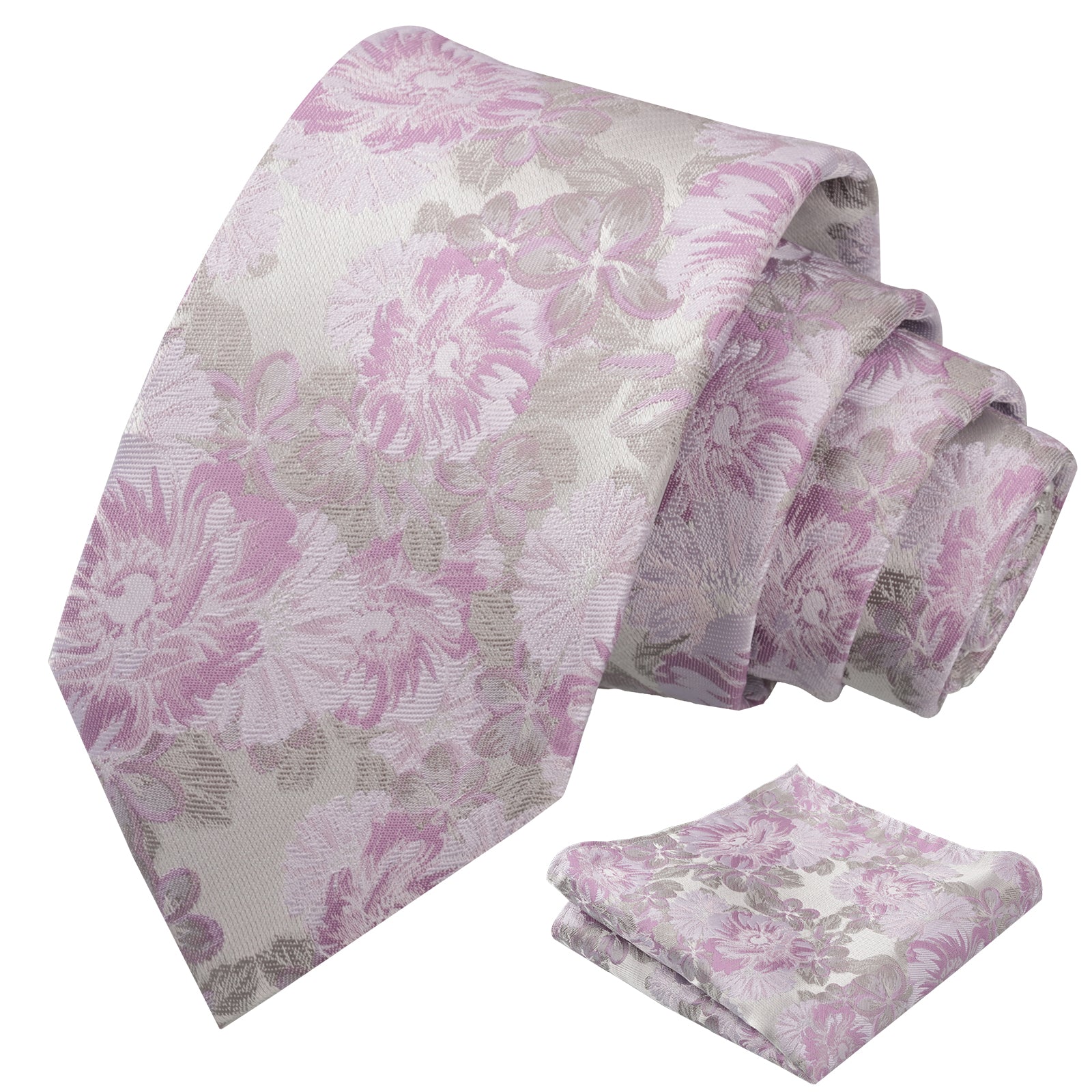 Mens 3.15'' Classic Floral Pattern Tie with Pocket Square for Wedding Banquet Party-936
