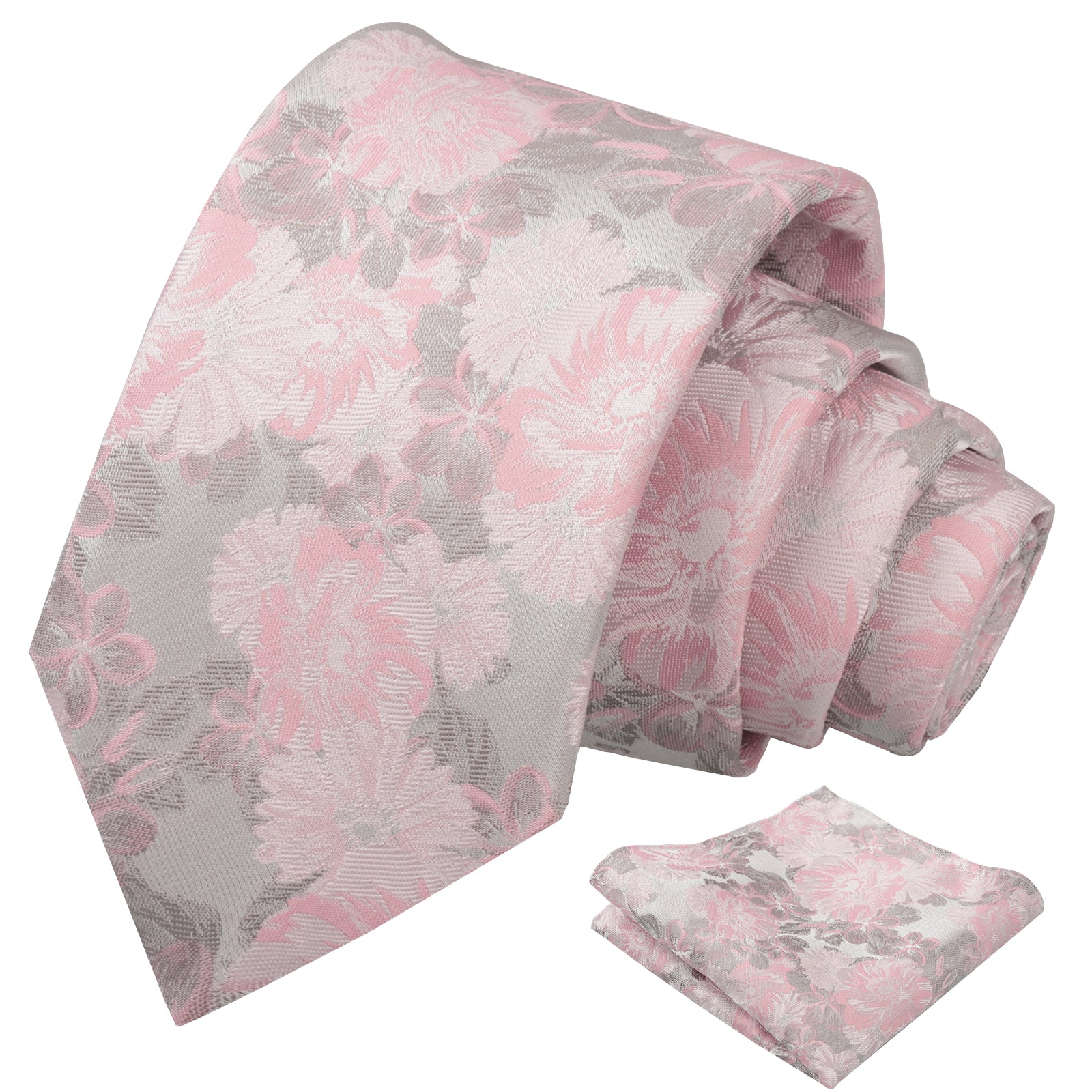Mens 3.15'' Classic Floral Pattern Tie with Pocket Square for Wedding Banquet Party-936