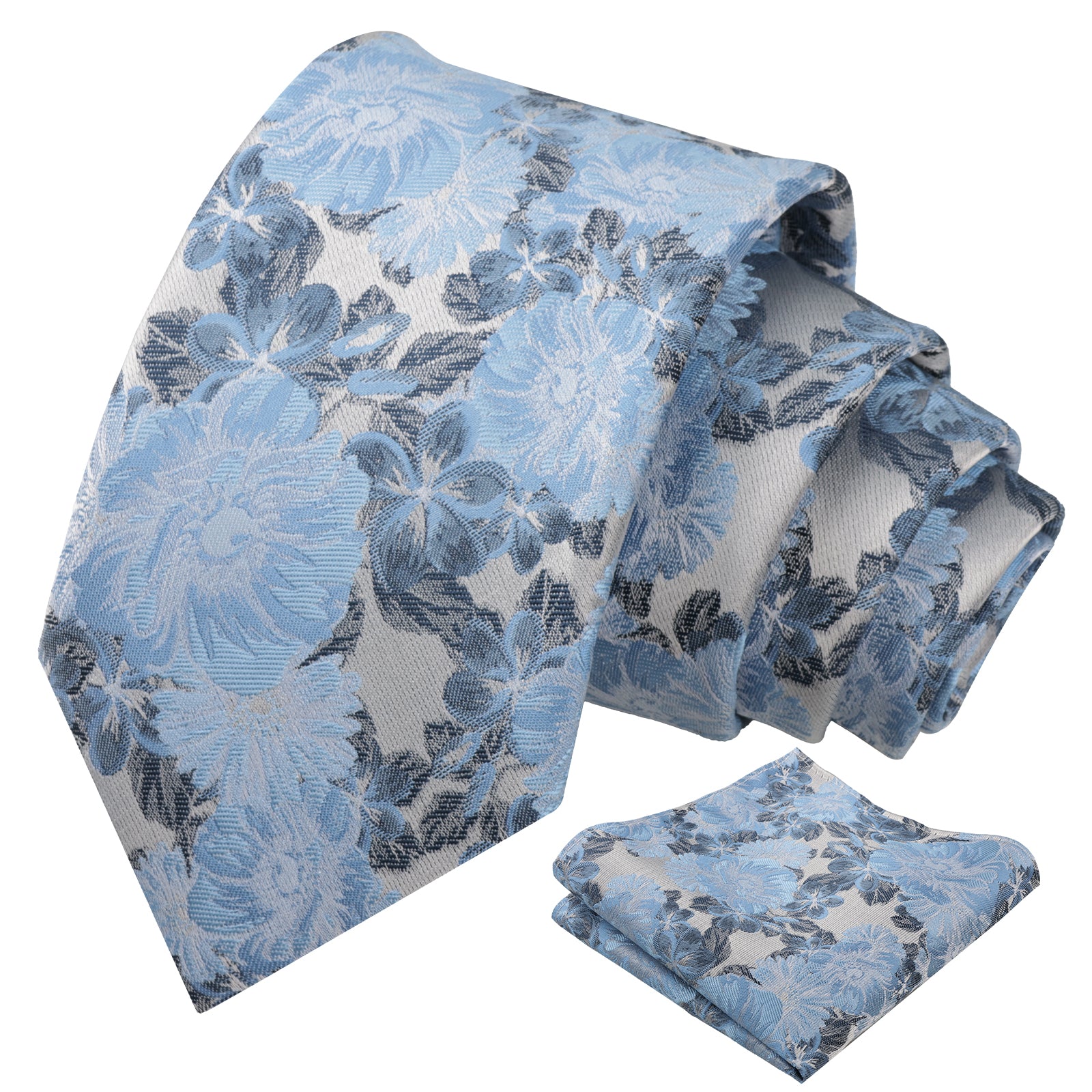 Mens 3.15'' Classic Floral Pattern Tie with Pocket Square for Wedding Banquet Party-936