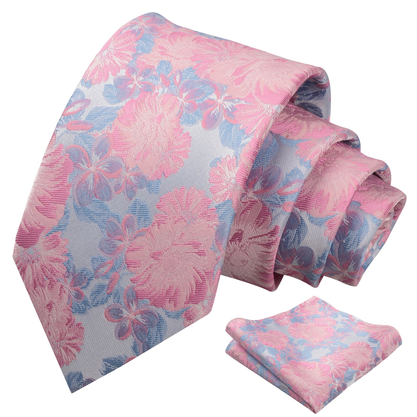 Mens 3.15'' Classic Floral Pattern Tie with Pocket Square for Wedding Banquet Party-936