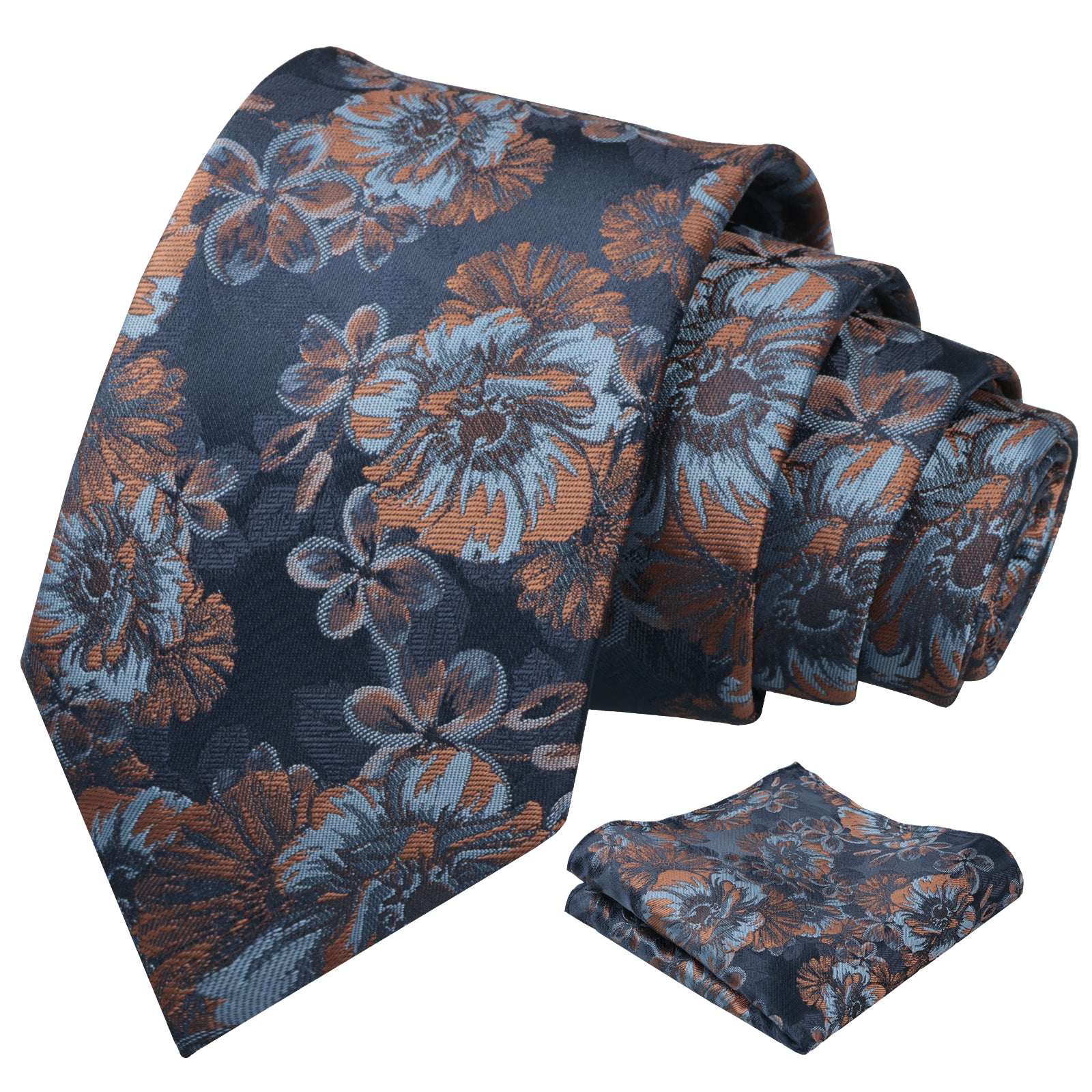 Mens 3.15'' Classic Floral Pattern Tie with Pocket Square for Wedding Banquet Party-936