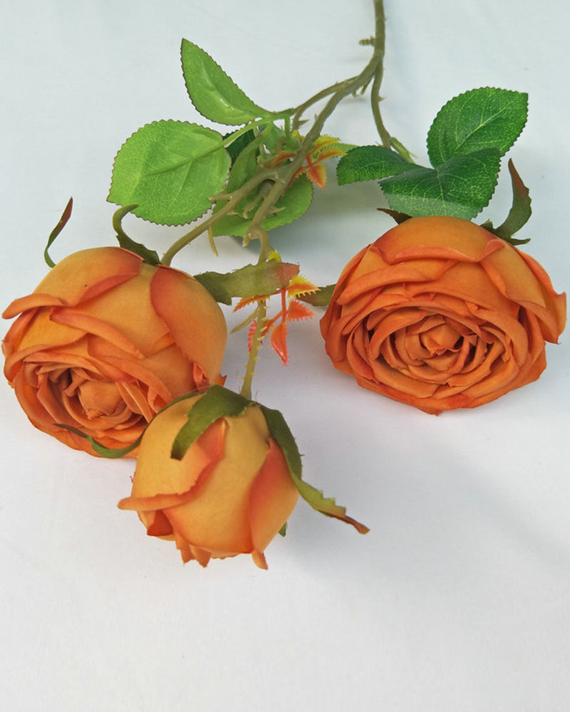 7 Stücke Großhandel Drei Köpfe Royal Rose Künstliche Blume Hochzeitsdekoration