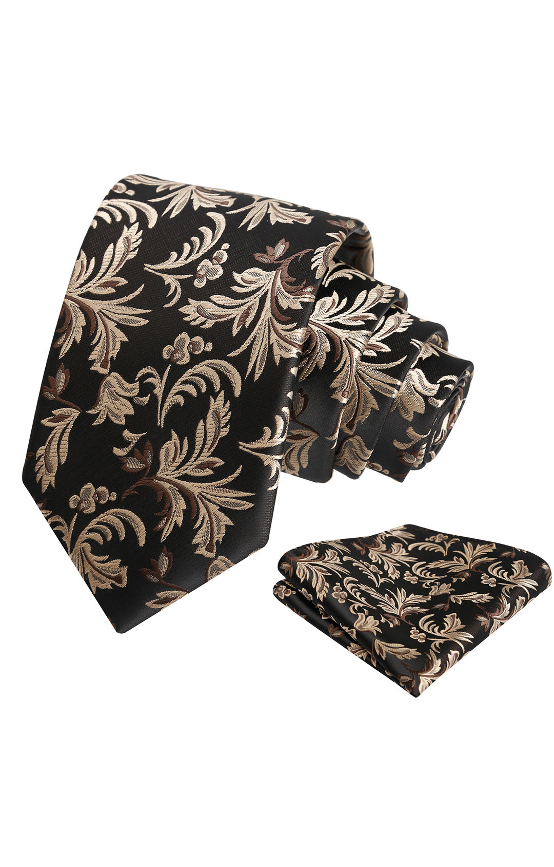 Alizeal Mens 3.15in Paisley Tie Set with Pocket Square Casual Floral Necktie Set-995