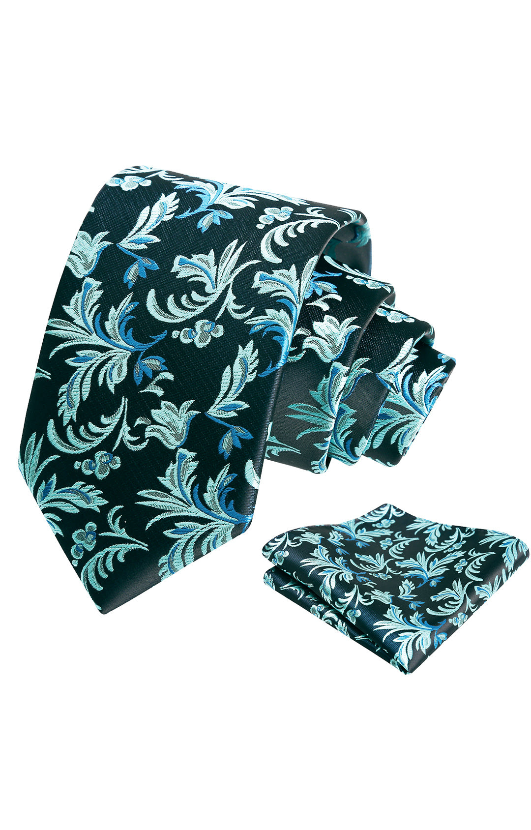 Alizeal Mens 3.15in Paisley Tie Set with Pocket Square Casual Floral Necktie Set-995