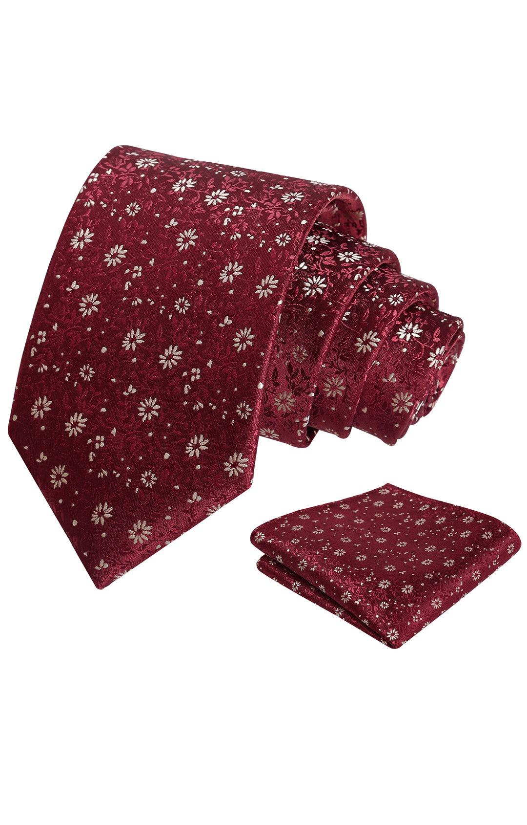 Alizeal Mens 3.15inch Multicolor Necktie with Floral Pattern Pocket Square-996