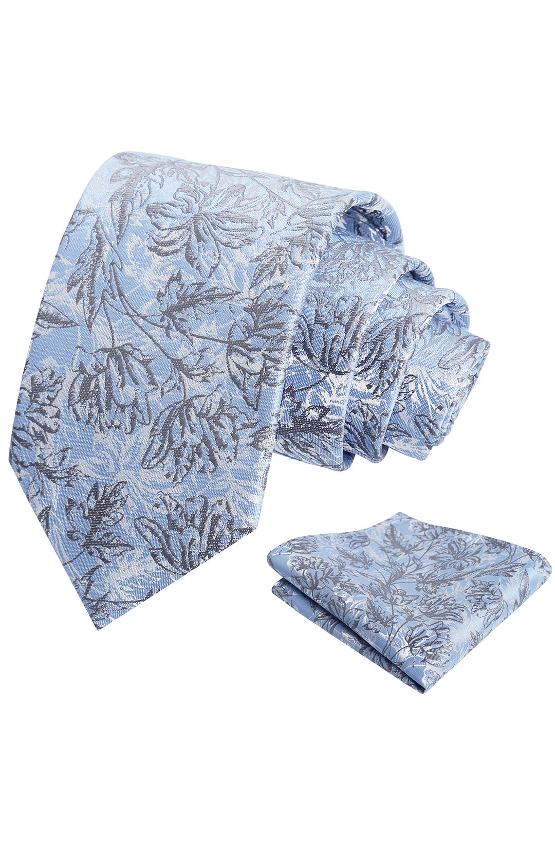 Alizeal Mens 3.15inch Colorful Tie with Botanical Print Pocket Square-997