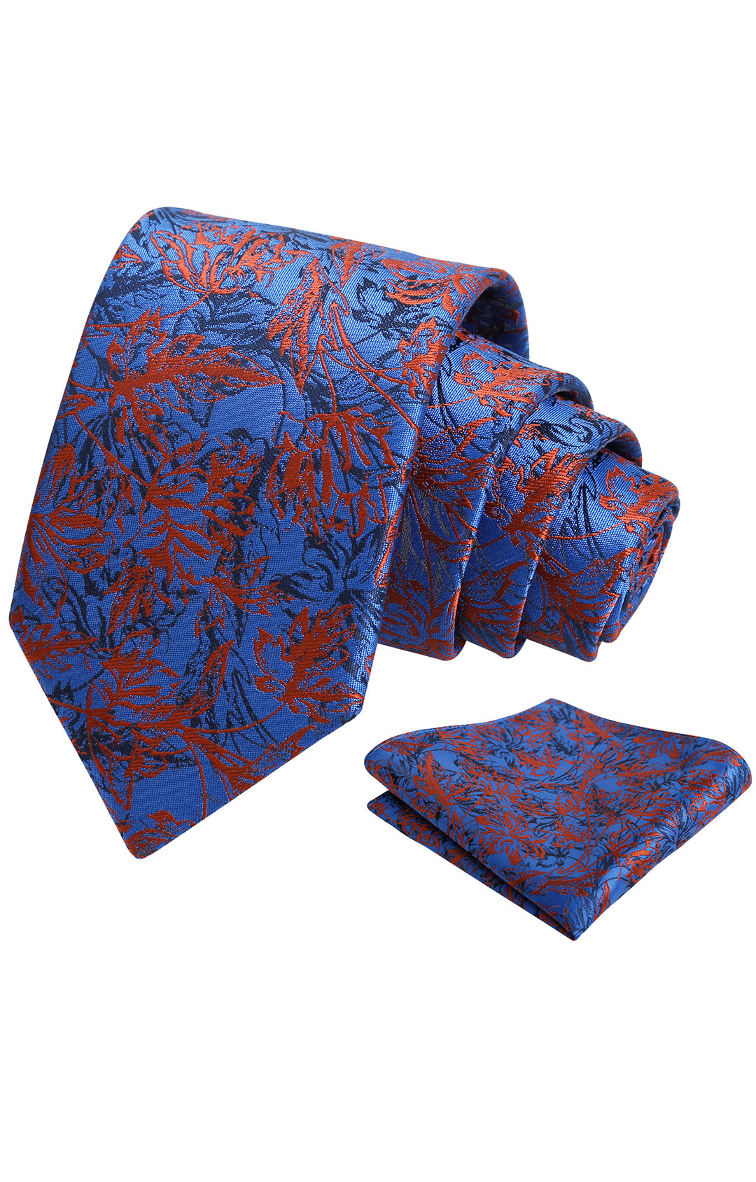 Alizeal Mens 3.15inch Colorful Tie with Botanical Print Pocket Square-997