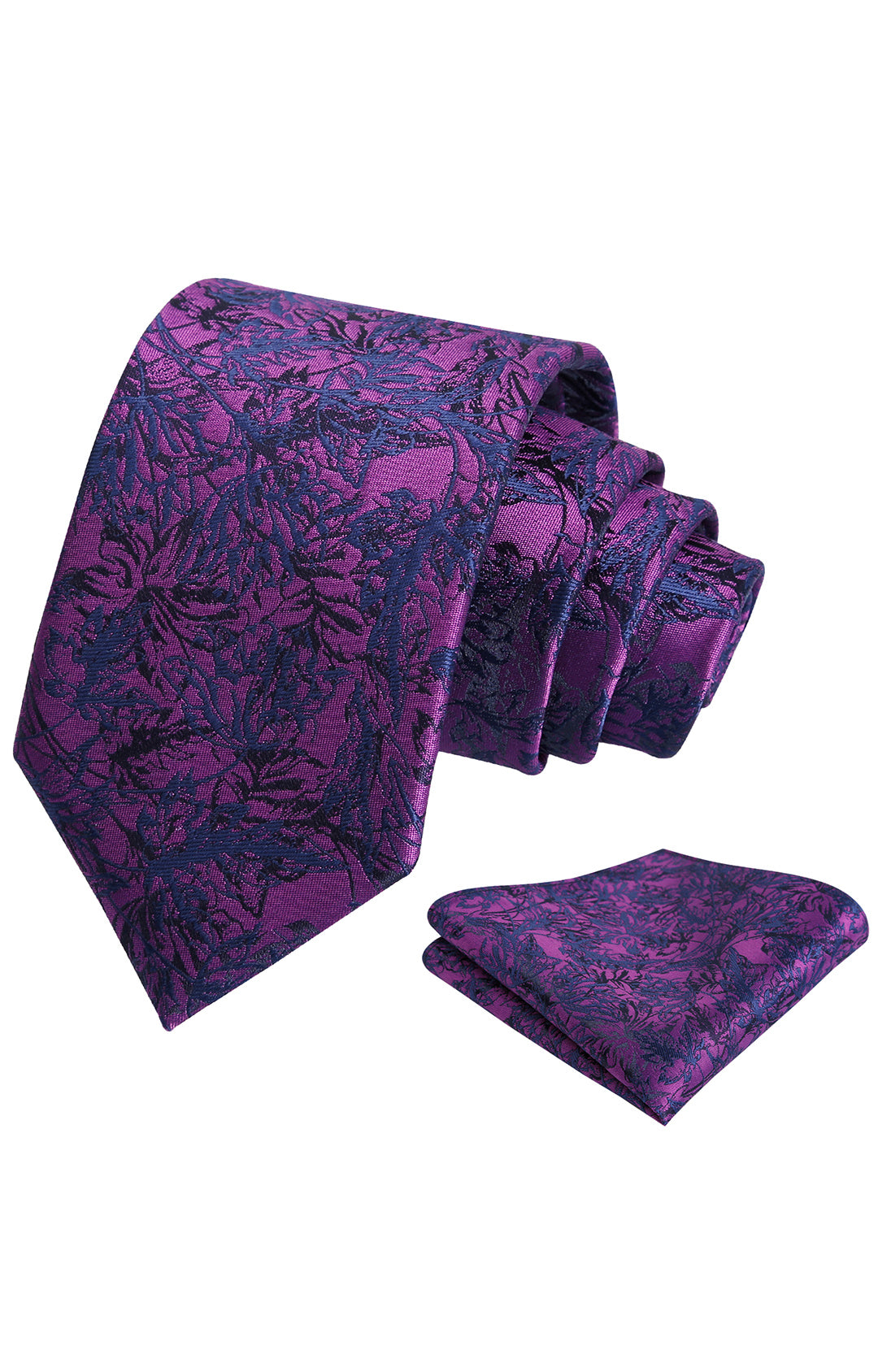Alizeal Mens 3.15inch Colorful Tie with Botanical Print Pocket Square-997