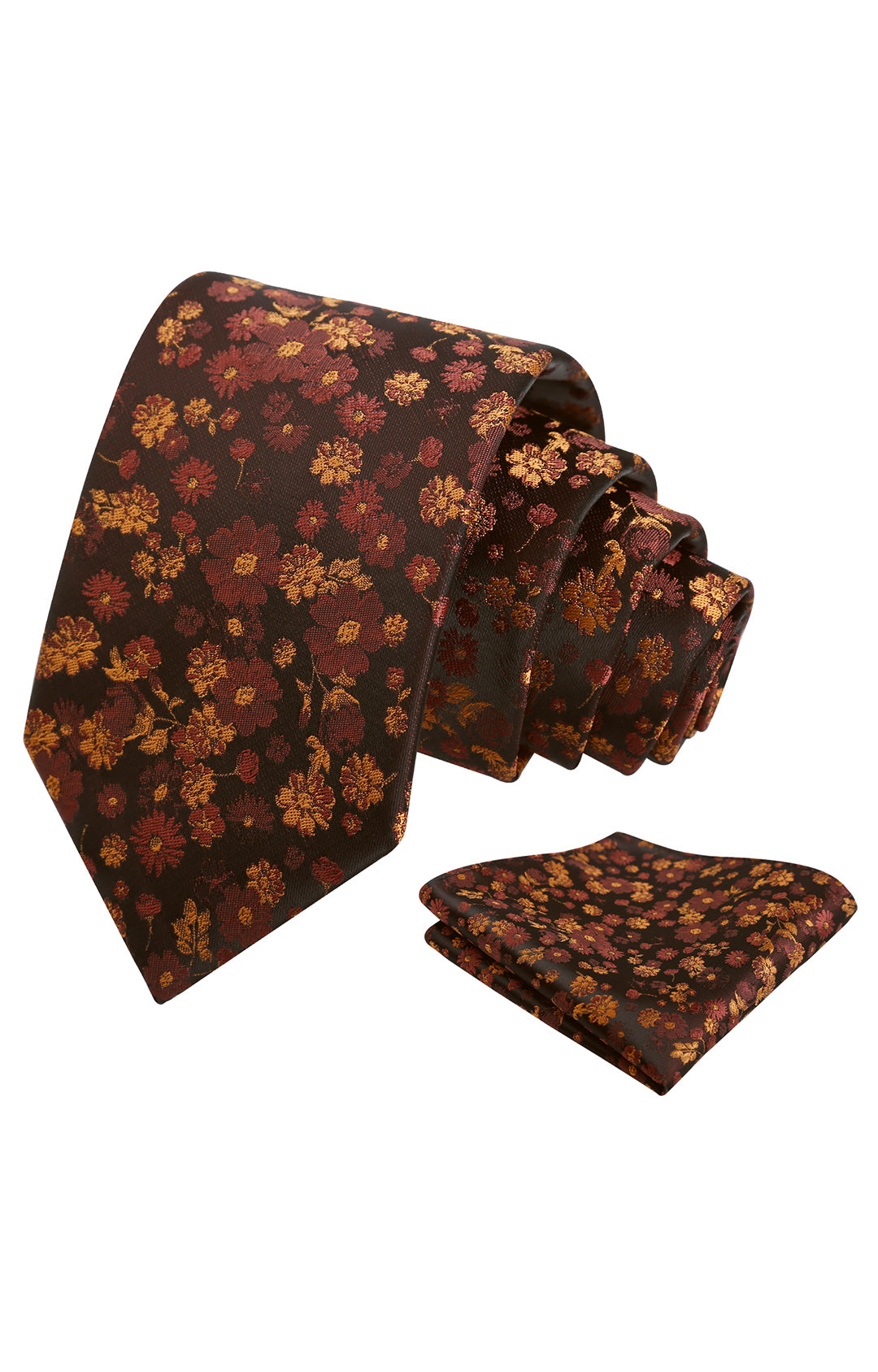 Alizeal Mens 3.15inch Unique Floral Tie with Floral Print Pocket Square-998