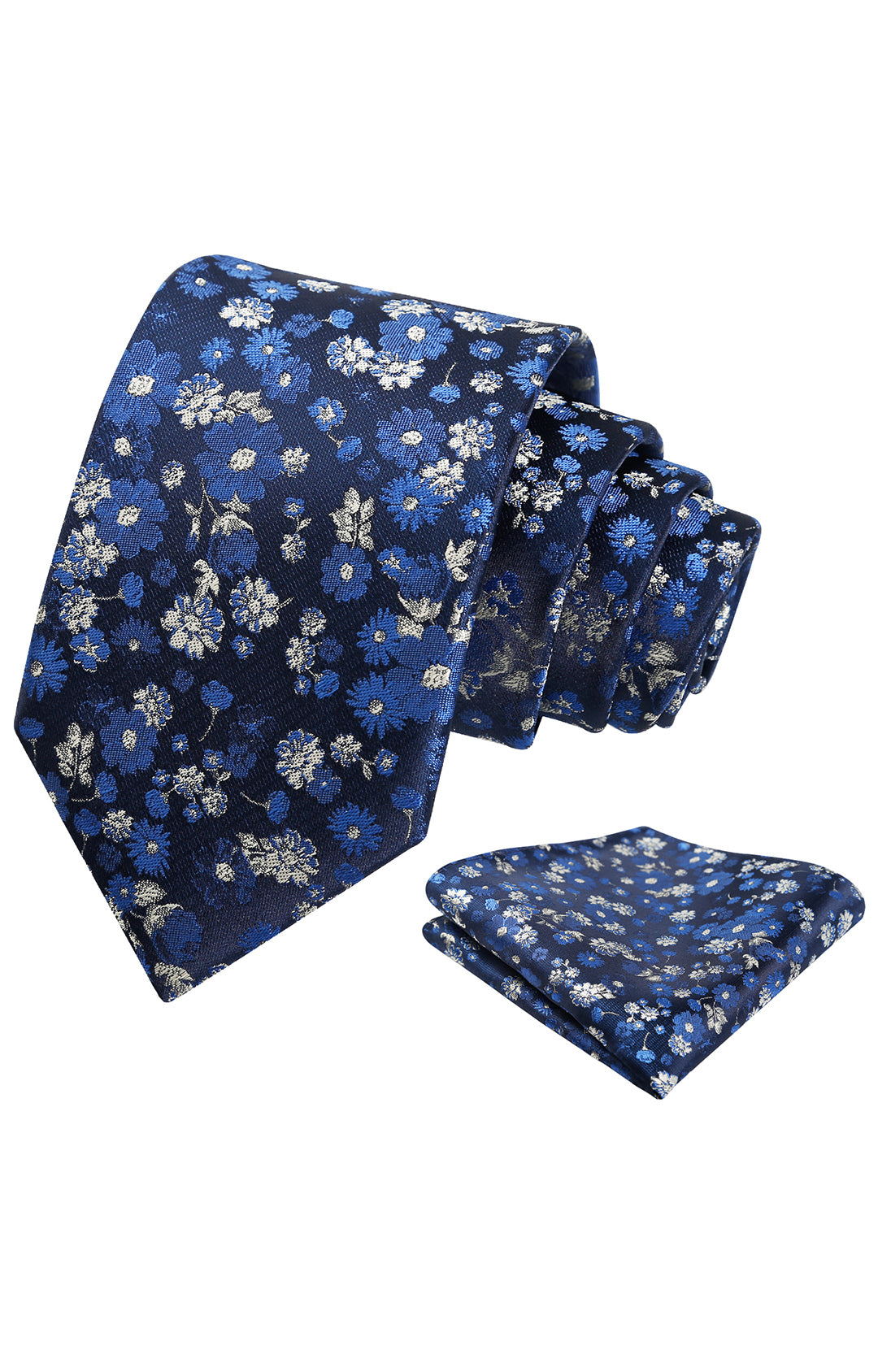 Alizeal Mens 3.15inch Unique Floral Tie with Floral Print Pocket Square-998