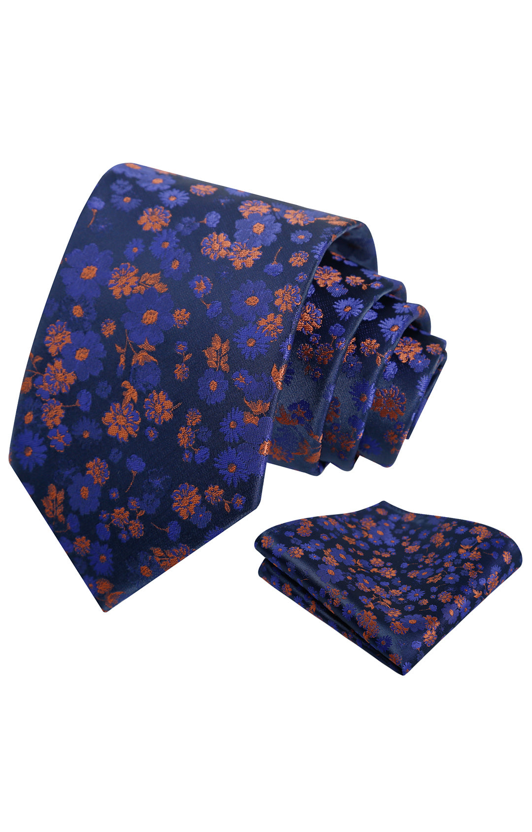 Alizeal Mens 3.15inch Unique Floral Tie with Floral Print Pocket Square-998