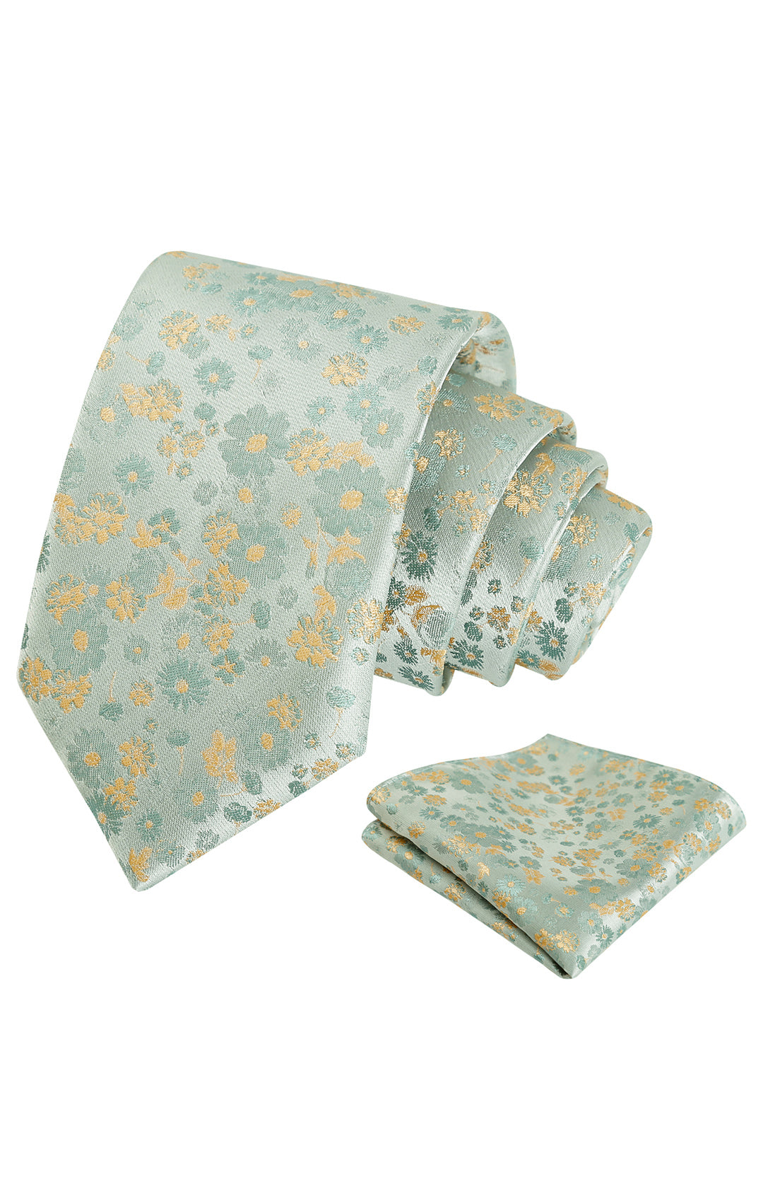 Alizeal Mens 3.15inch Unique Floral Tie with Floral Print Pocket Square-998