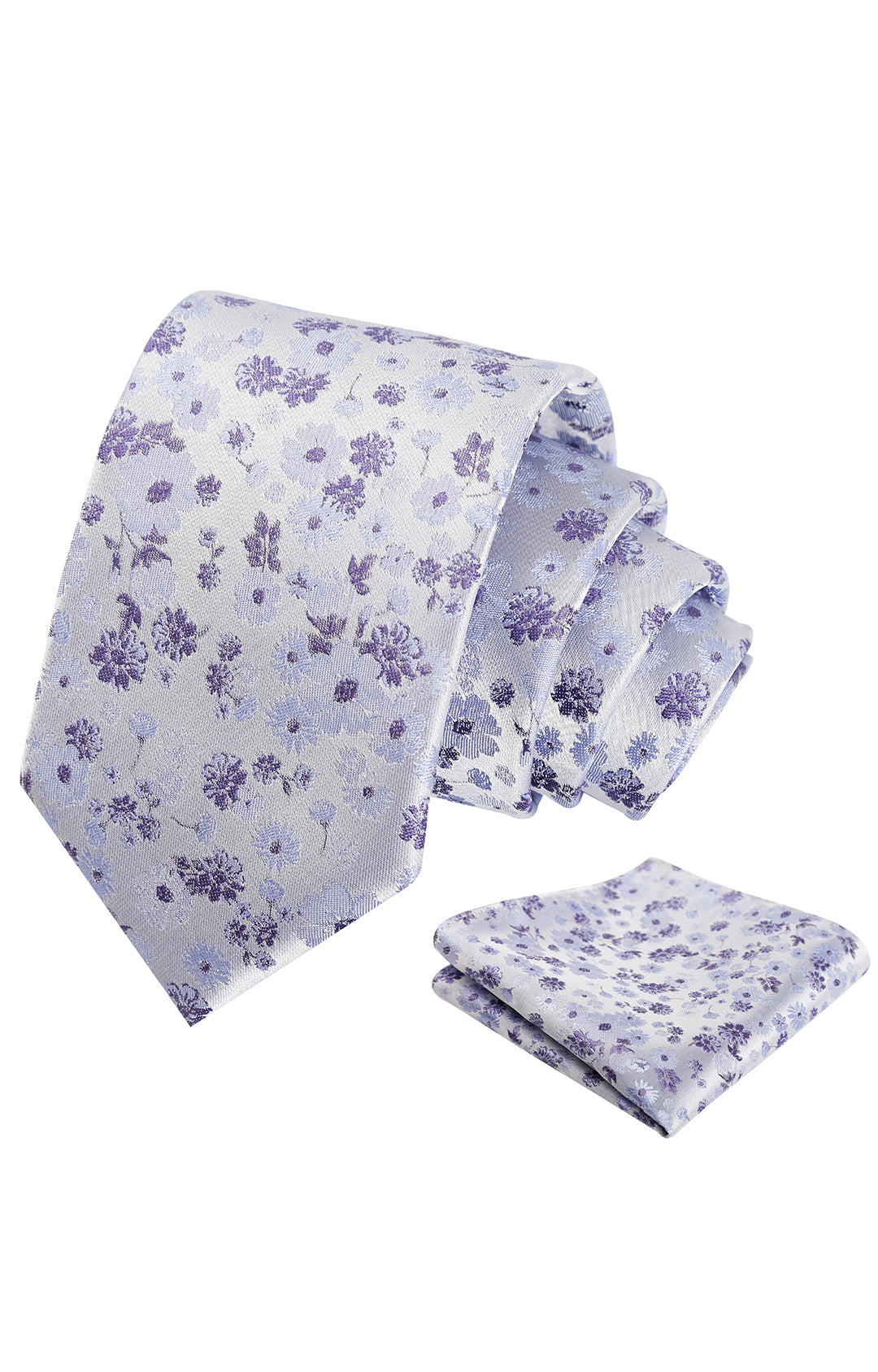 Alizeal Mens 3.15inch Unique Floral Tie with Floral Print Pocket Square-998