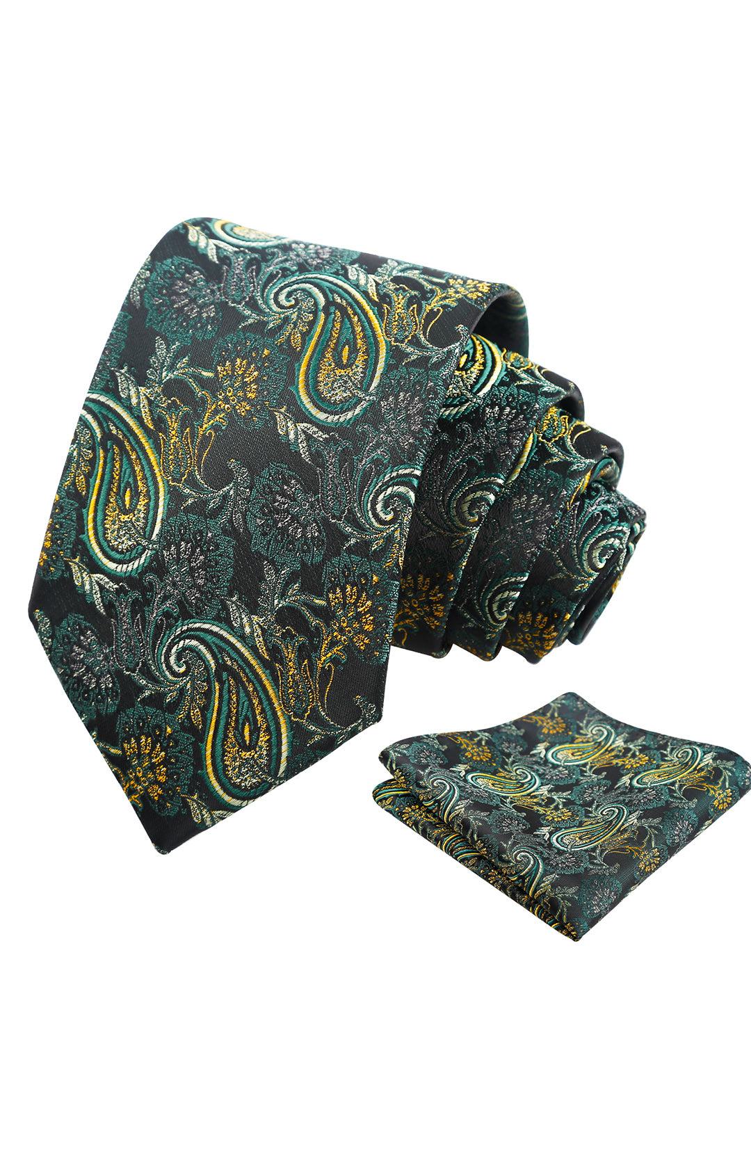 Alizeal Paisley Mens 3.15'' Gradient Tie and Pocket Square Set-999