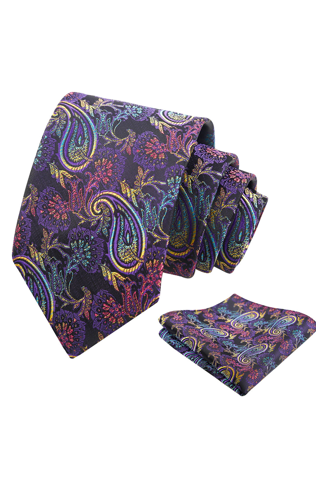 Alizeal Paisley Mens 3.15'' Gradient Tie and Pocket Square Set-999