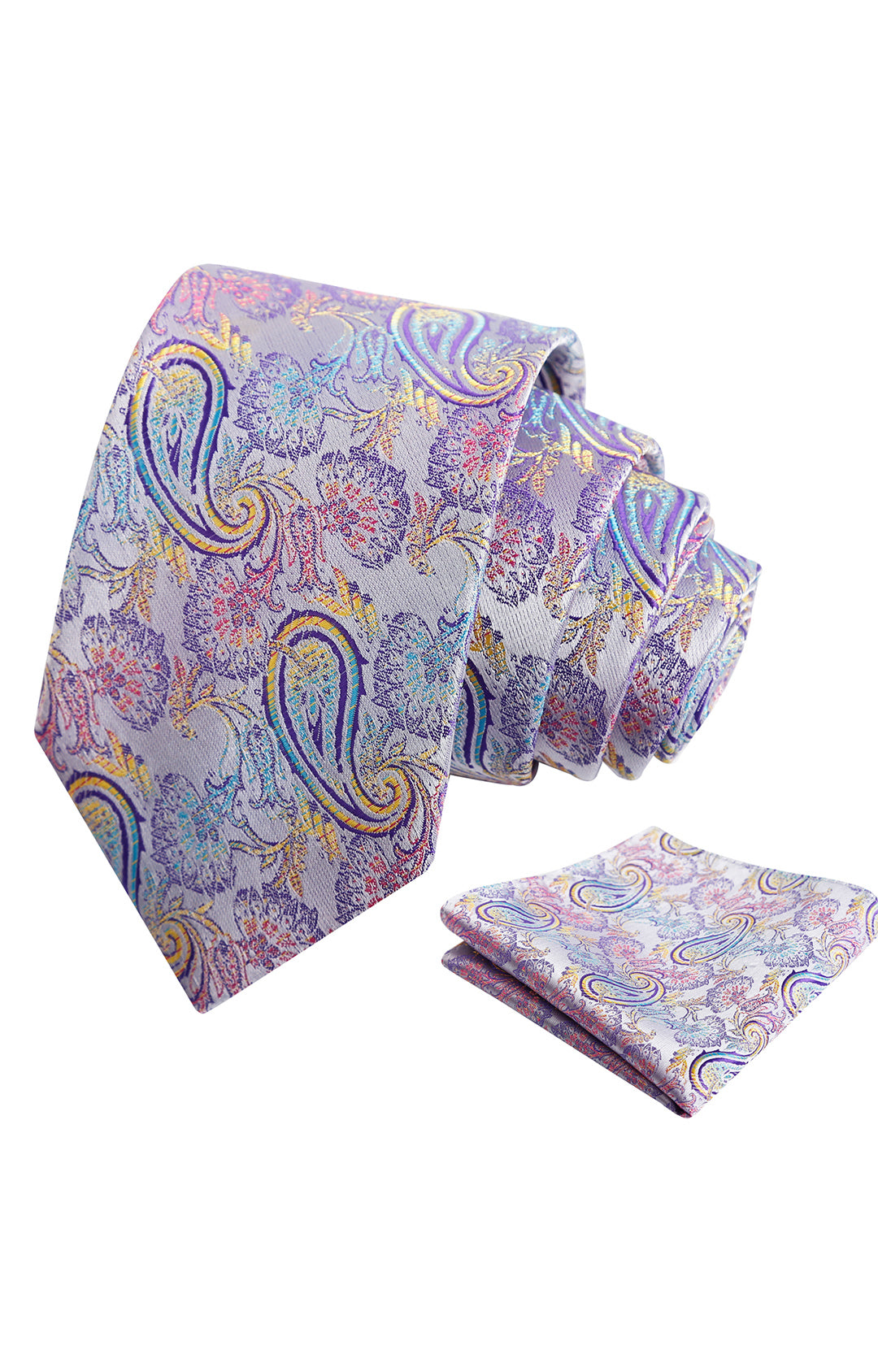 Alizeal Paisley Mens 3.15'' Gradient Tie and Pocket Square Set-999