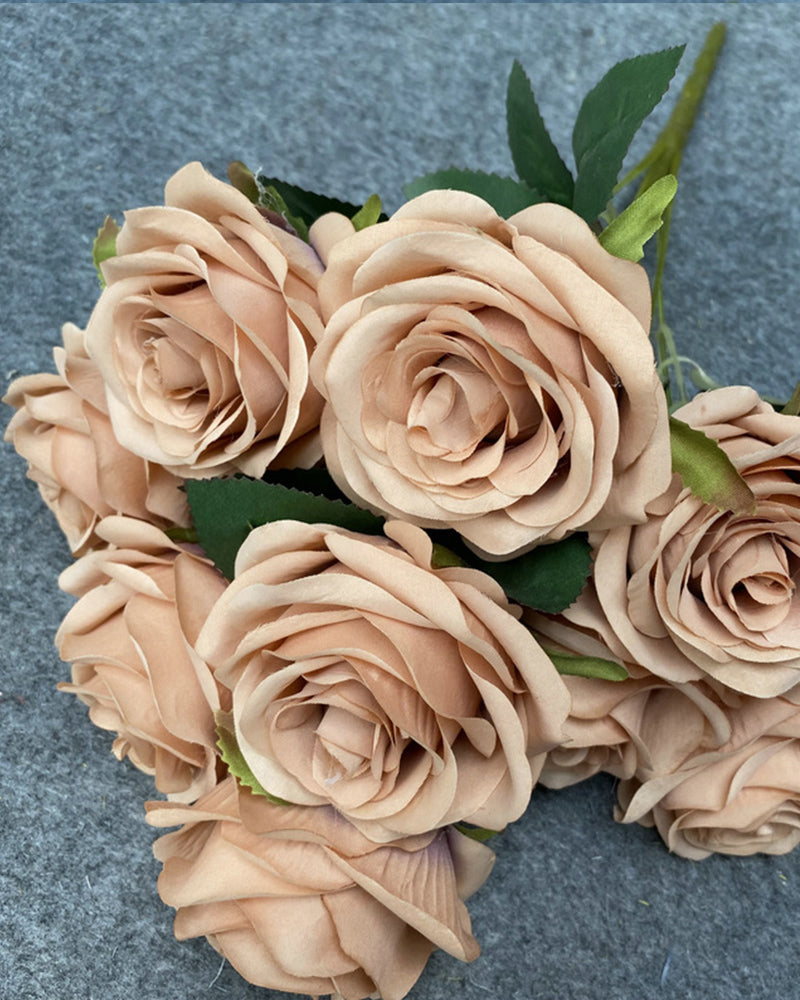 7Pcs Künstliche Blume Neun Köpfe Rosen Party Hochzeit Dekoration