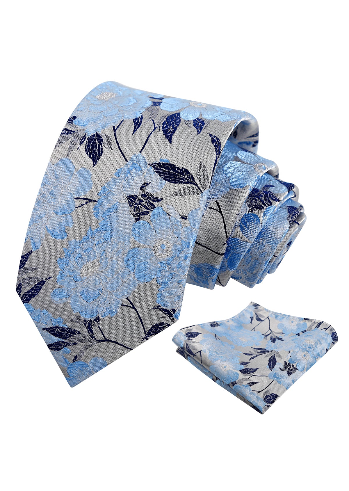 Mens 3.15 Inch Romantic Garden Floral Tie Set for Spring Weddings and Parties-925