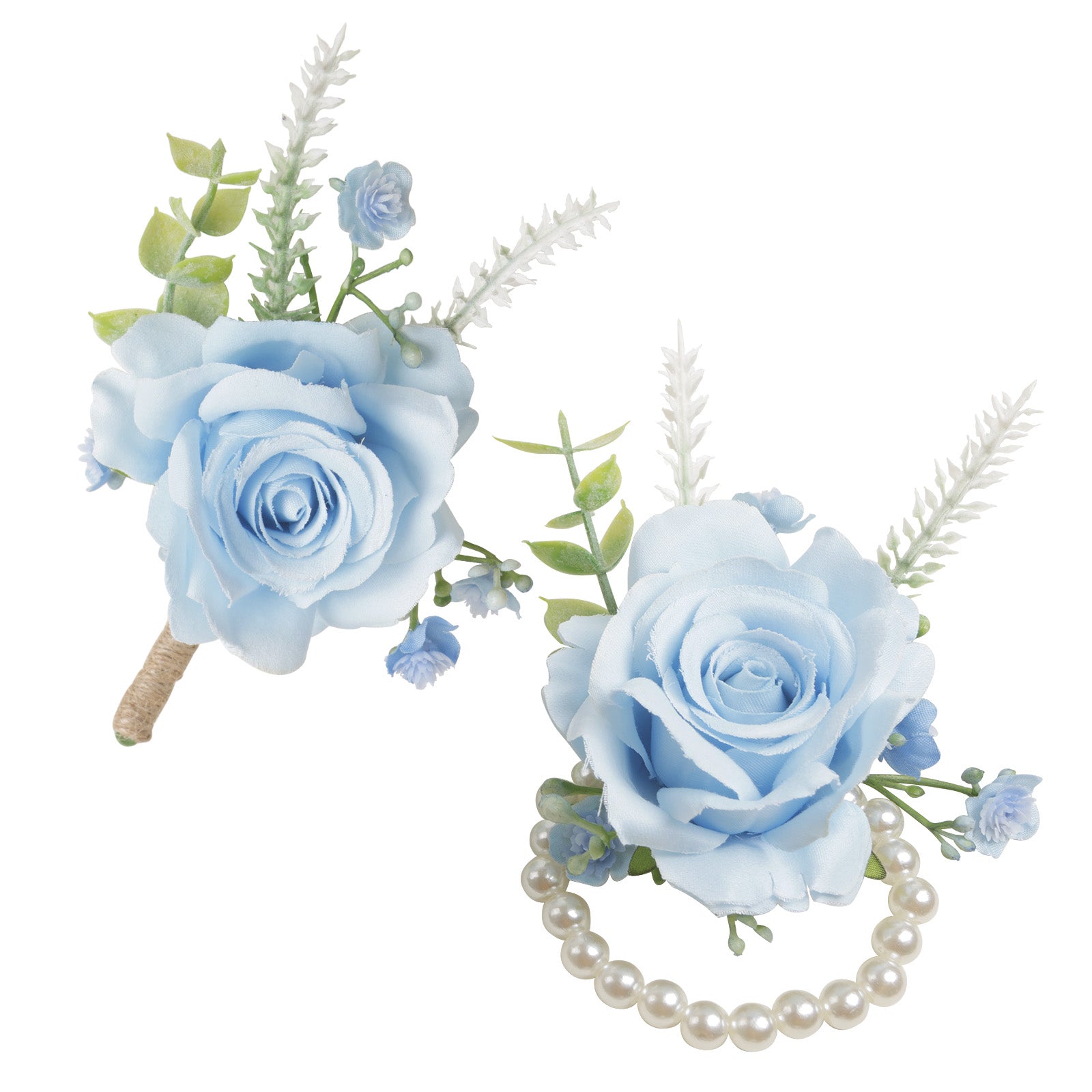 Simple Forest Künstliche Rose Handgelenk Corsage Boutonniere Set