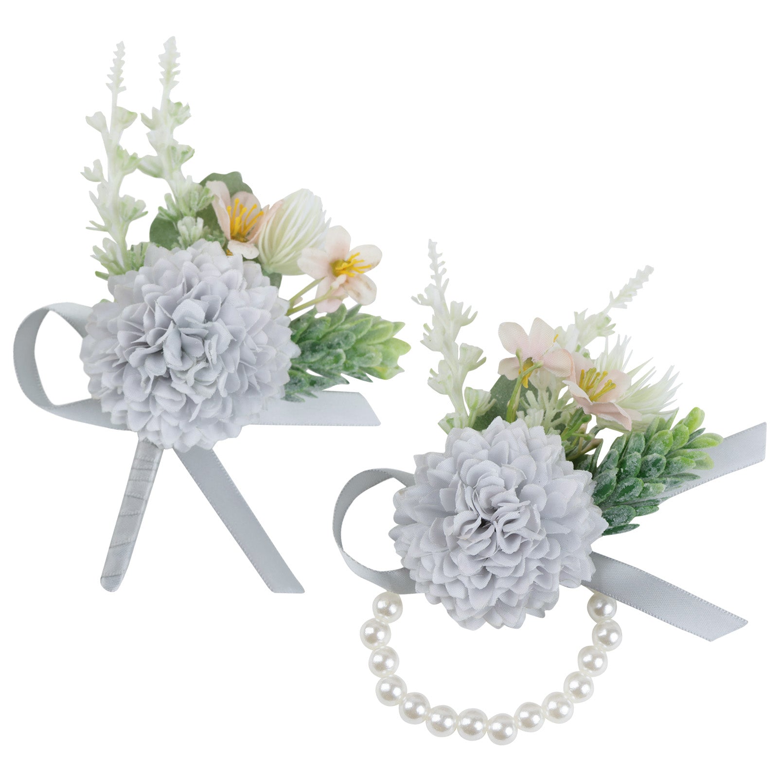 Simple Forest Künstliche Rose Handgelenk Corsage Boutonniere Set