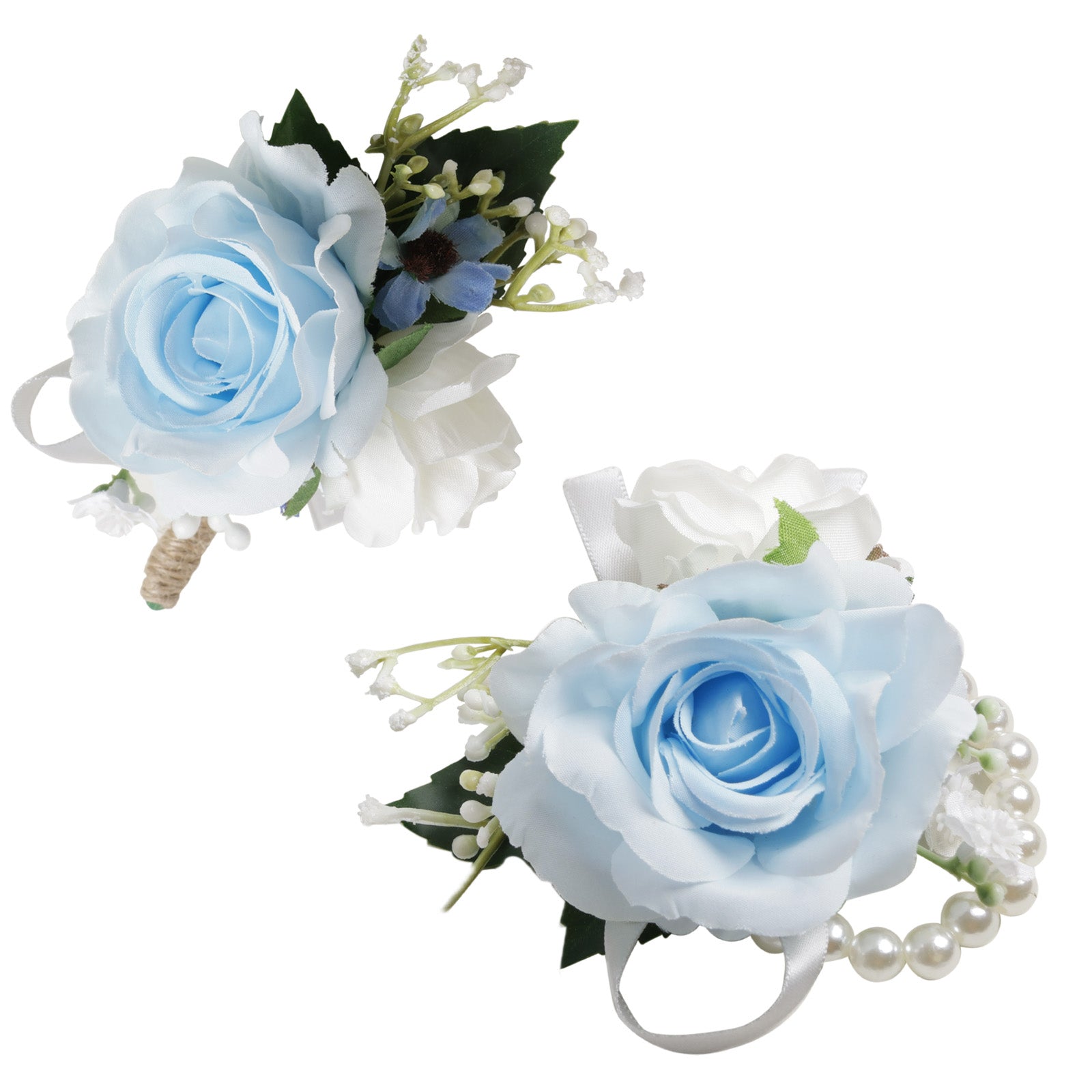 Simple Forest Künstliche Rose Handgelenk Corsage Boutonniere Set