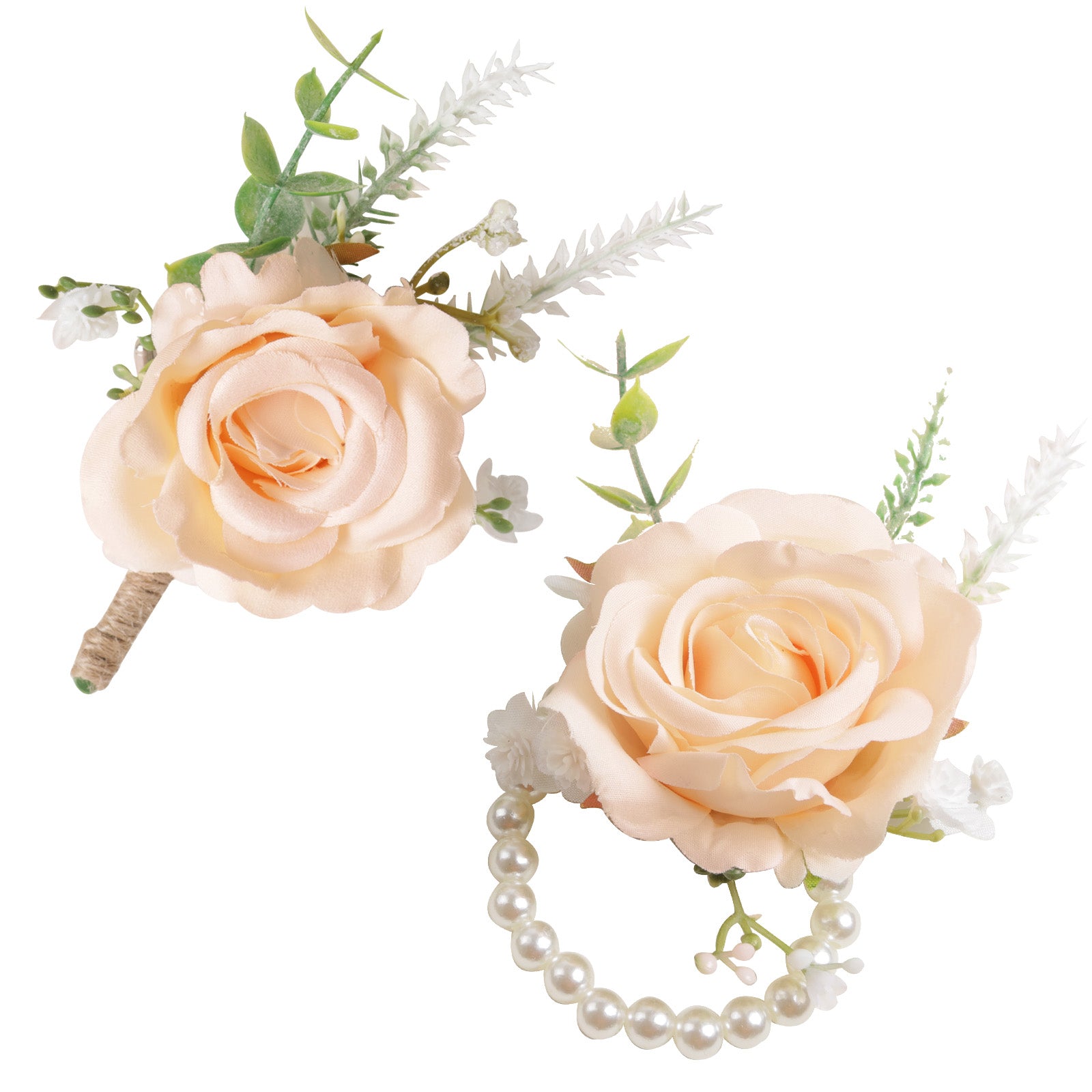 Simple Forest Künstliche Rose Handgelenk Corsage Boutonniere Set