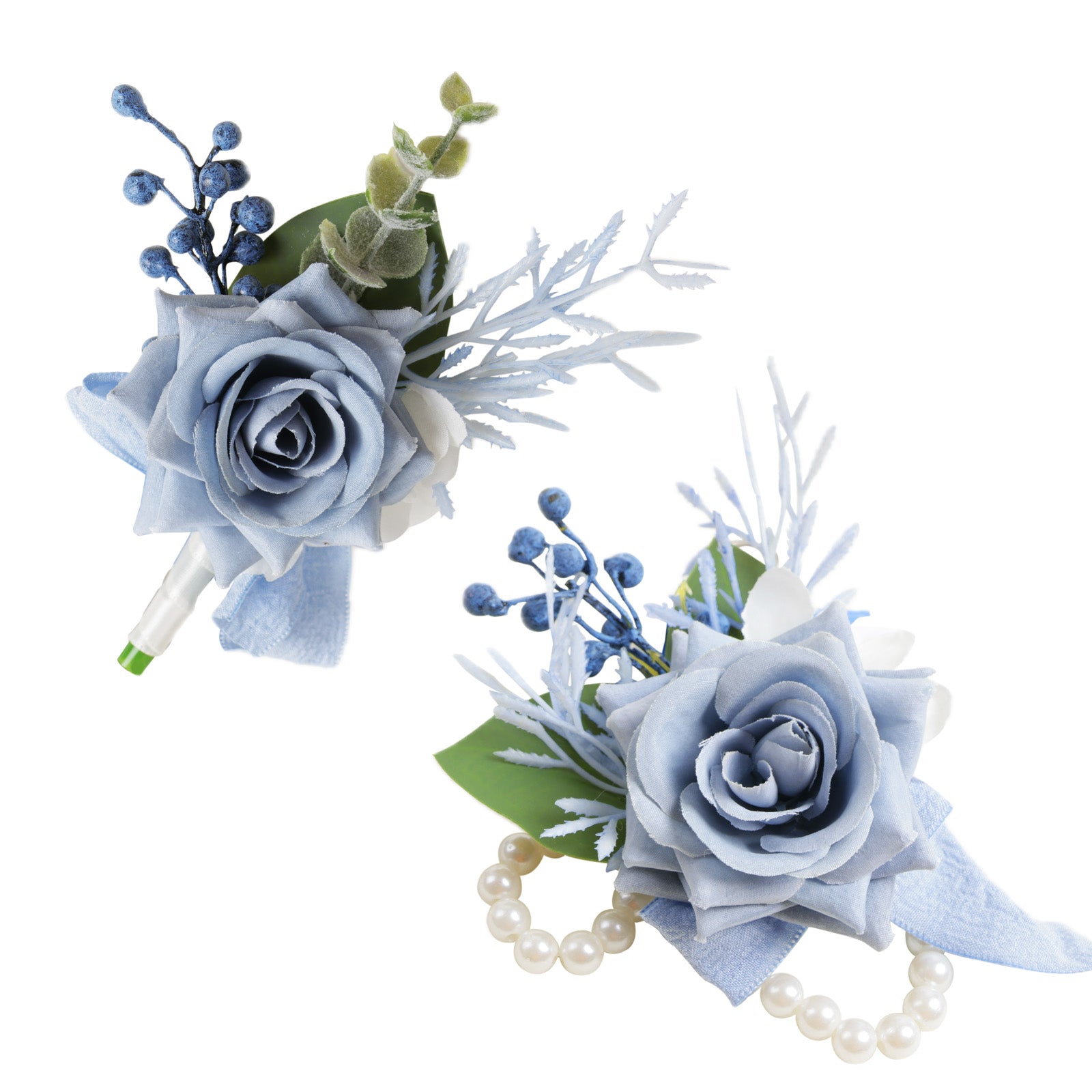 Simple Forest Künstliche Rose Handgelenk Corsage Boutonniere Set
