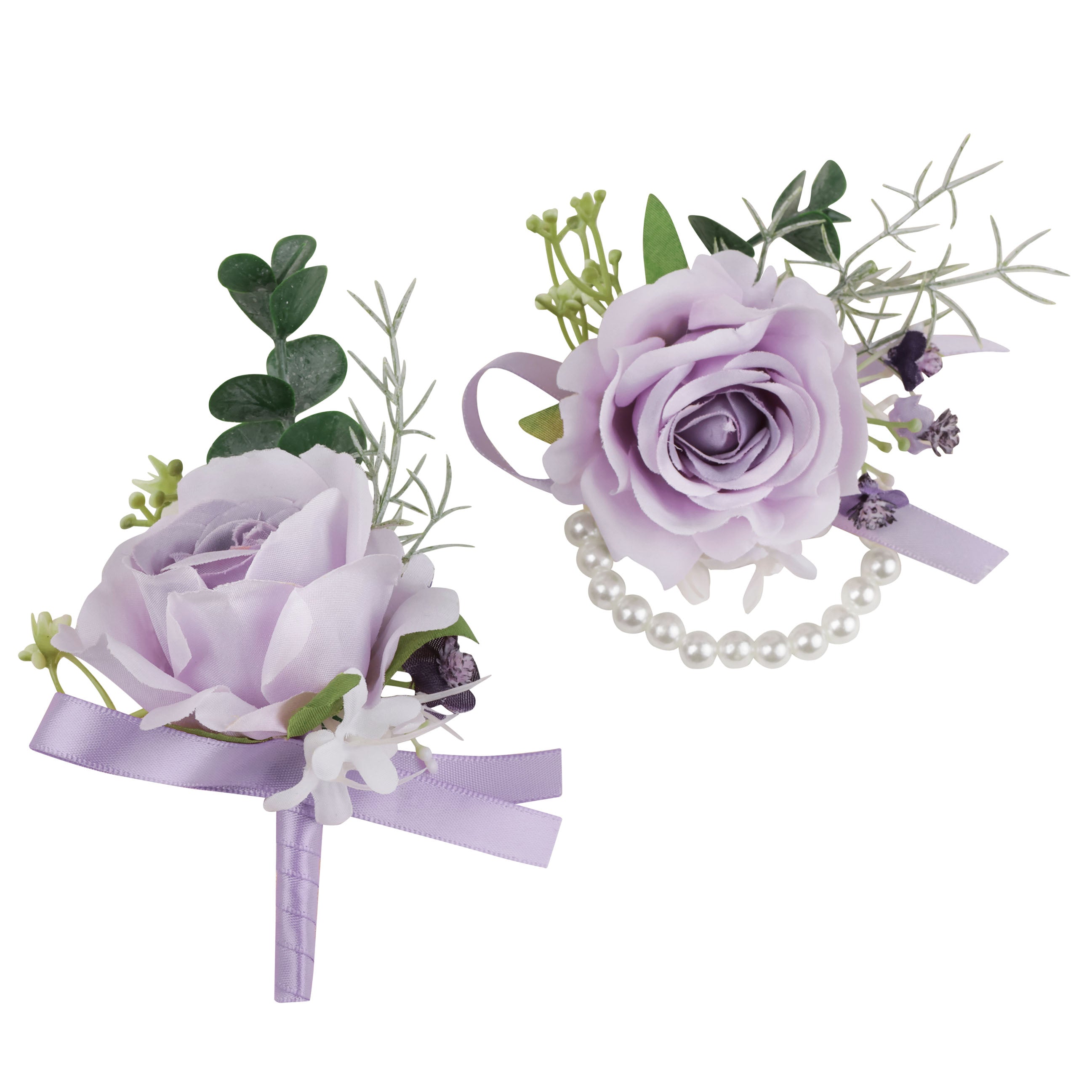 Simple Forest Künstliche Rose Handgelenk Corsage Boutonniere Set
