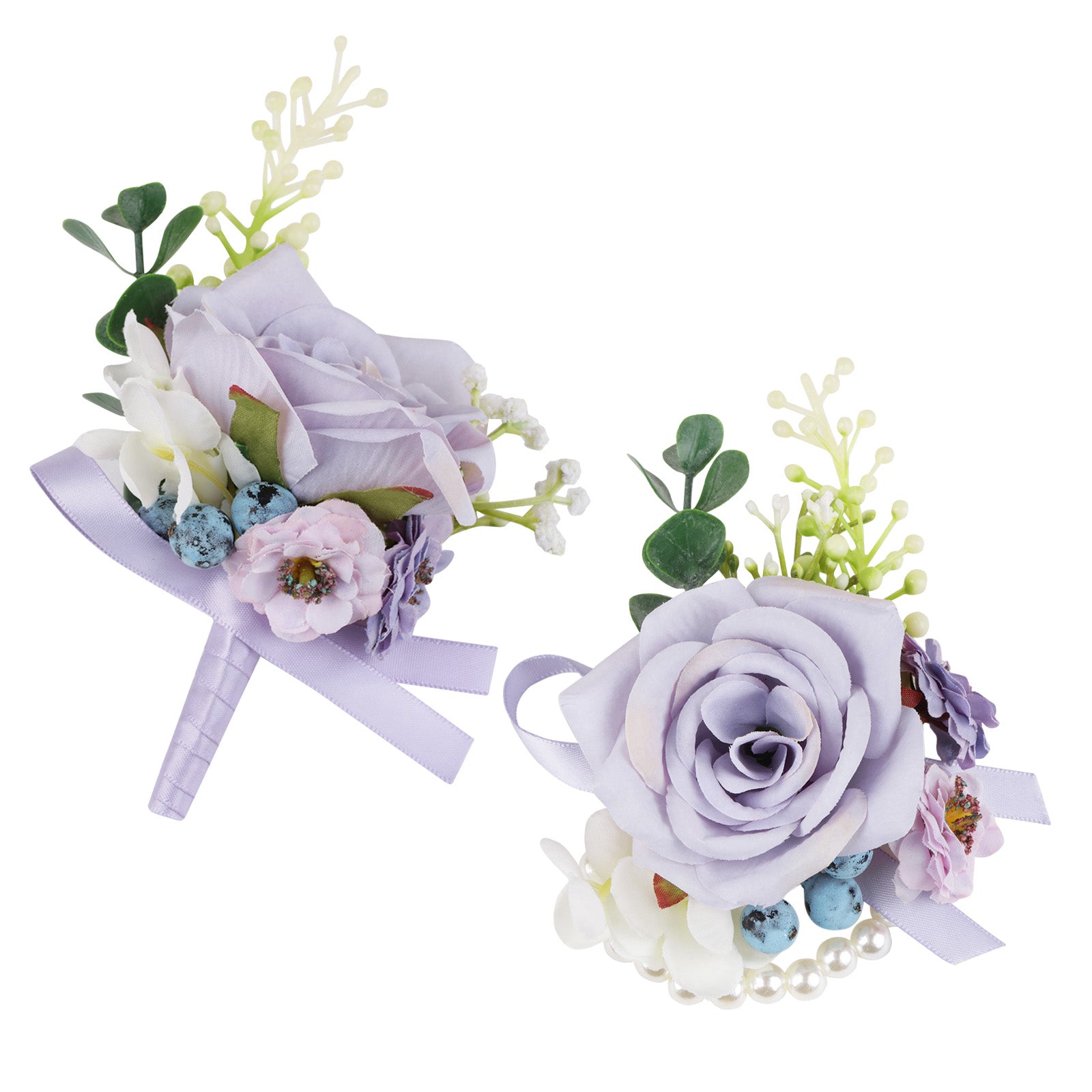 Simple Forest Künstliche Rose Handgelenk Corsage Boutonniere Set