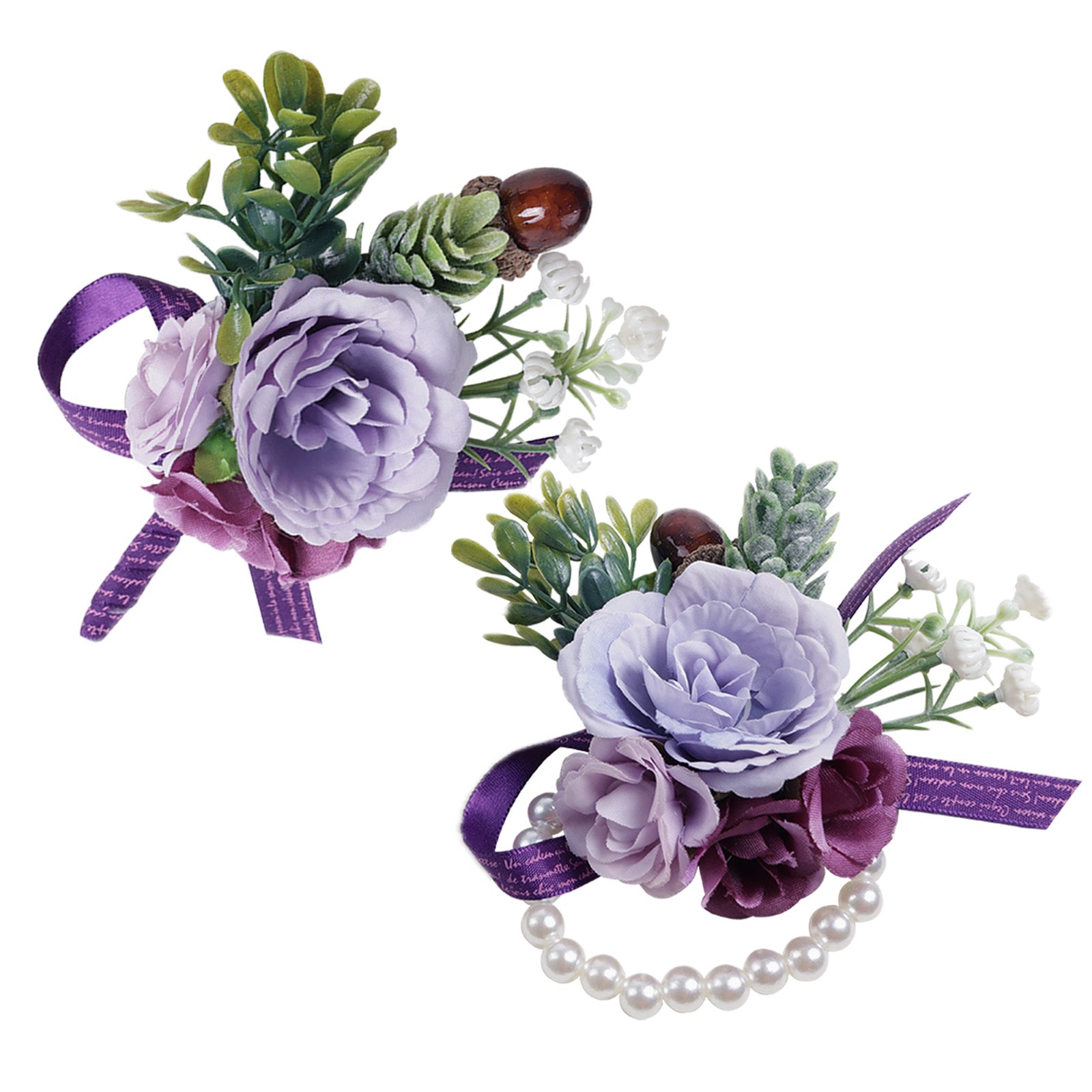 Simple Forest Künstliche Rose Handgelenk Corsage Boutonniere Set