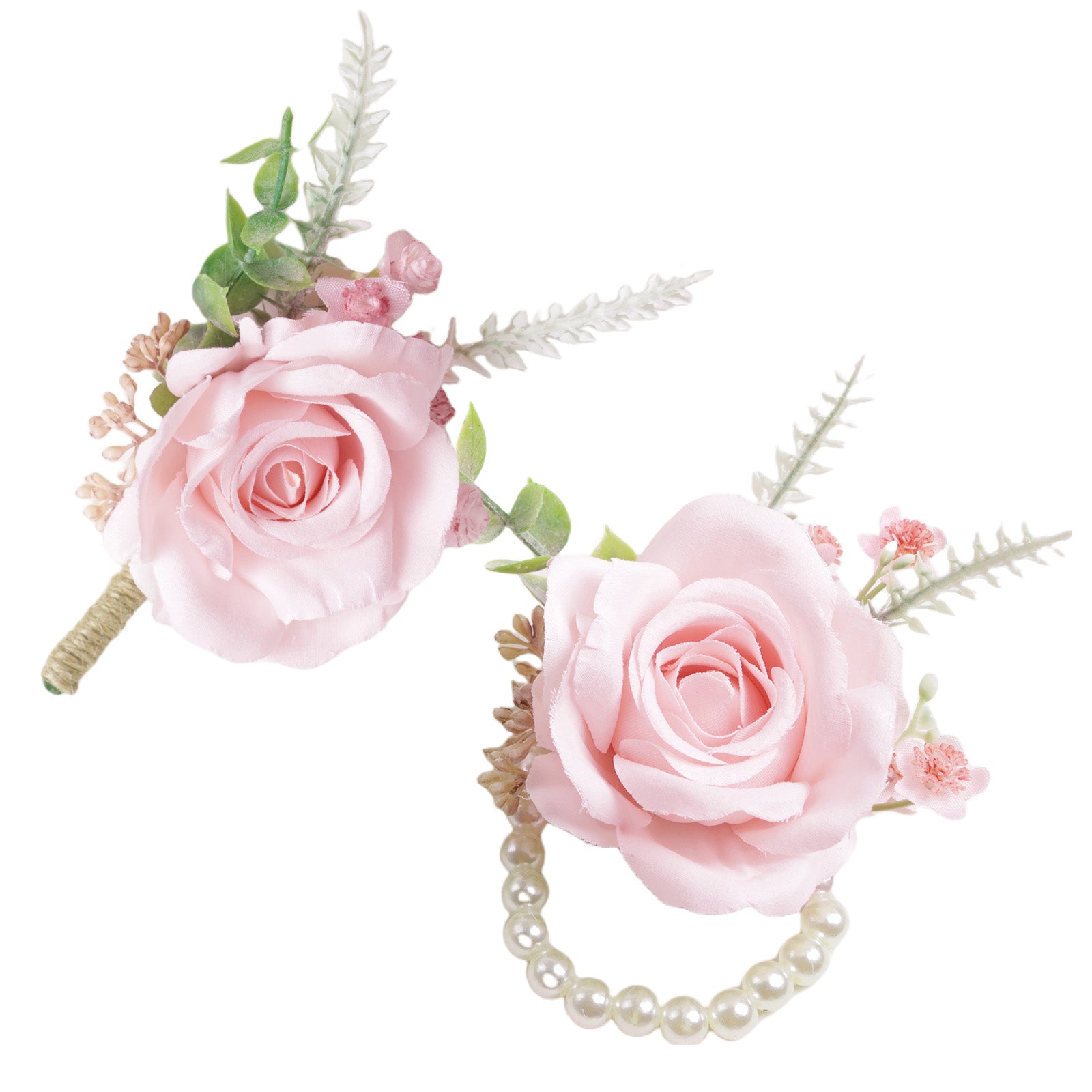 Simple Forest Künstliche Rose Handgelenk Corsage Boutonniere Set