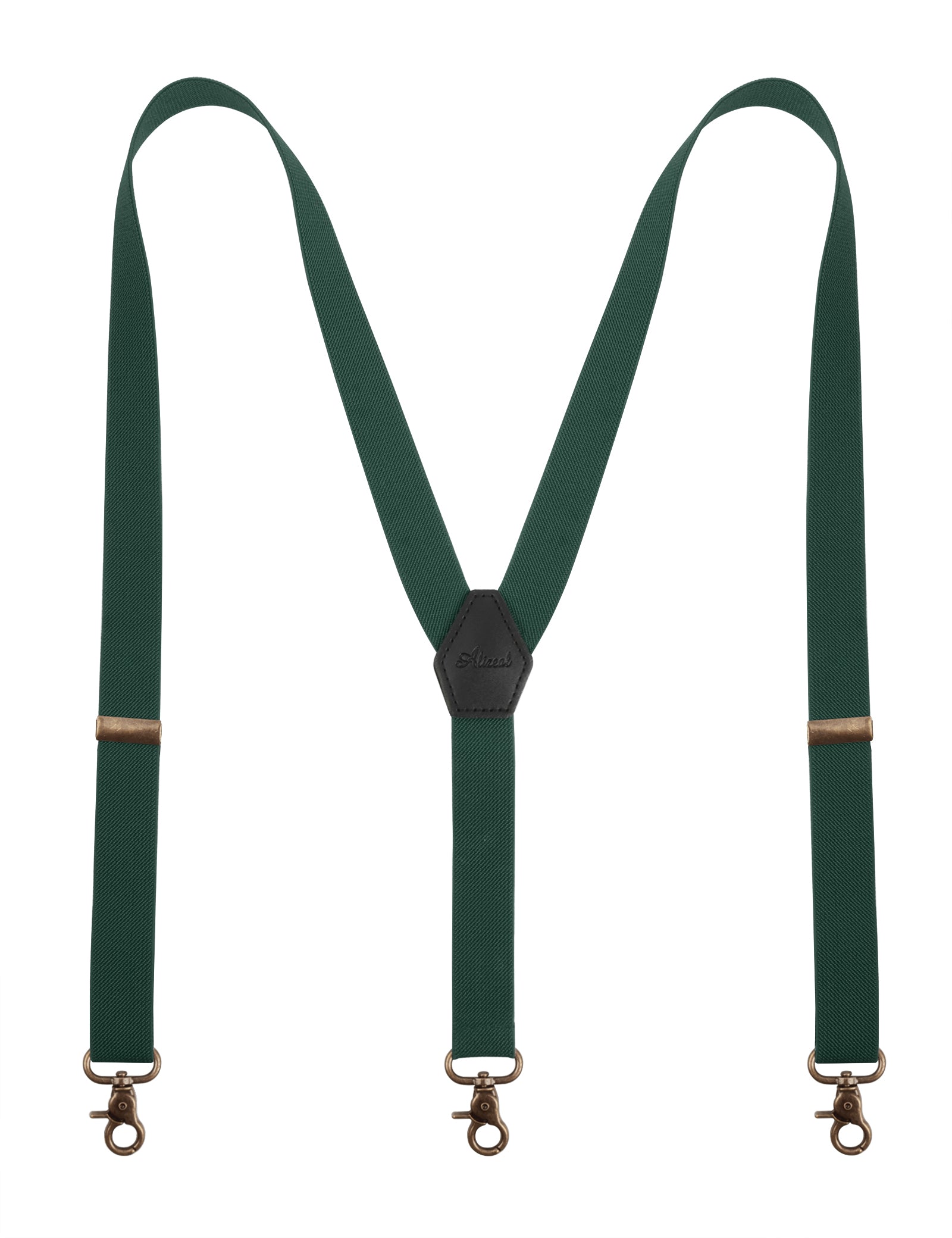 Alizeal Mens 1 Inch Solid Adjustable Suspender Y-Back 3 Hooks-084