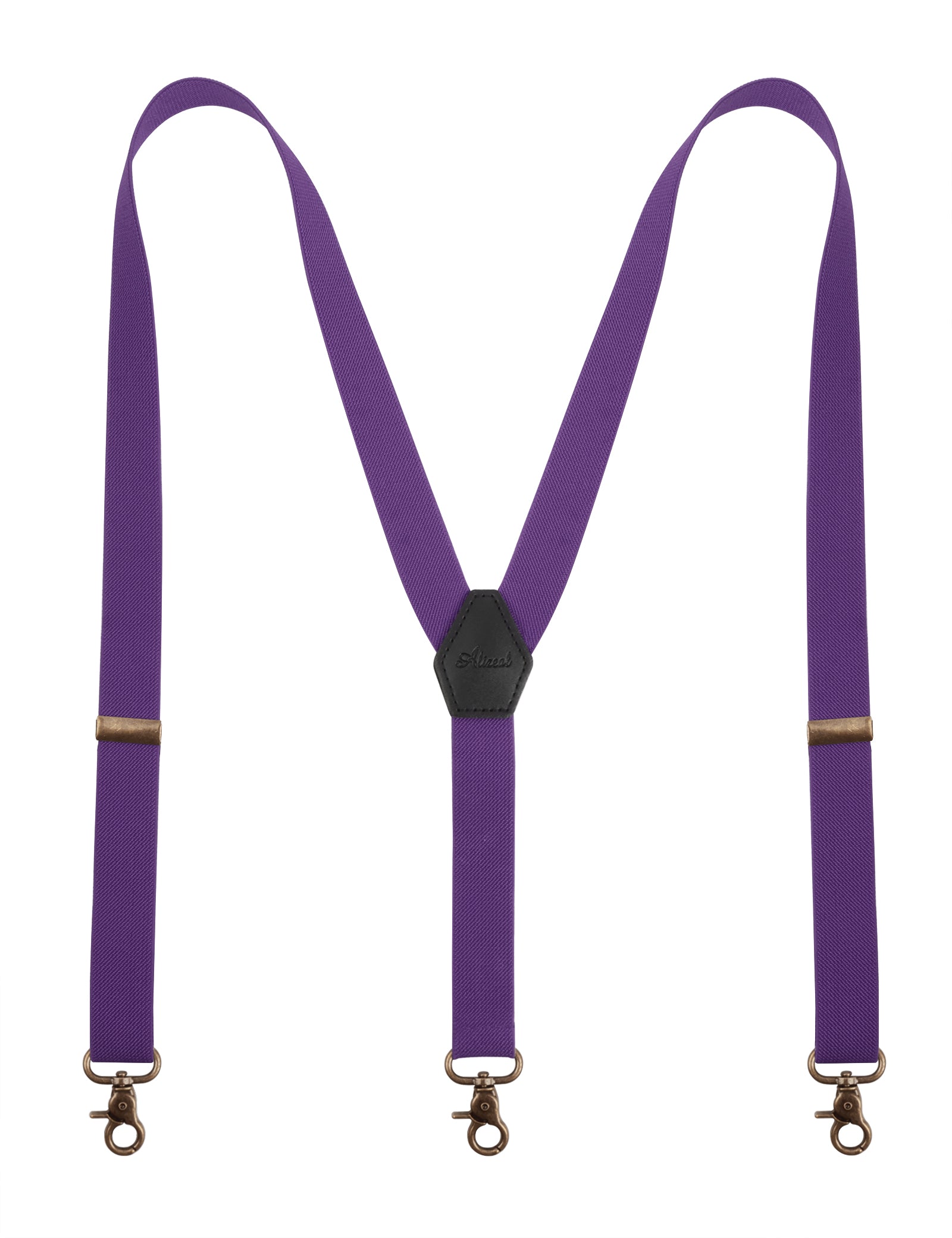Alizeal Mens 1 Inch Solid Adjustable Suspender Y-Back 3 Hooks-084