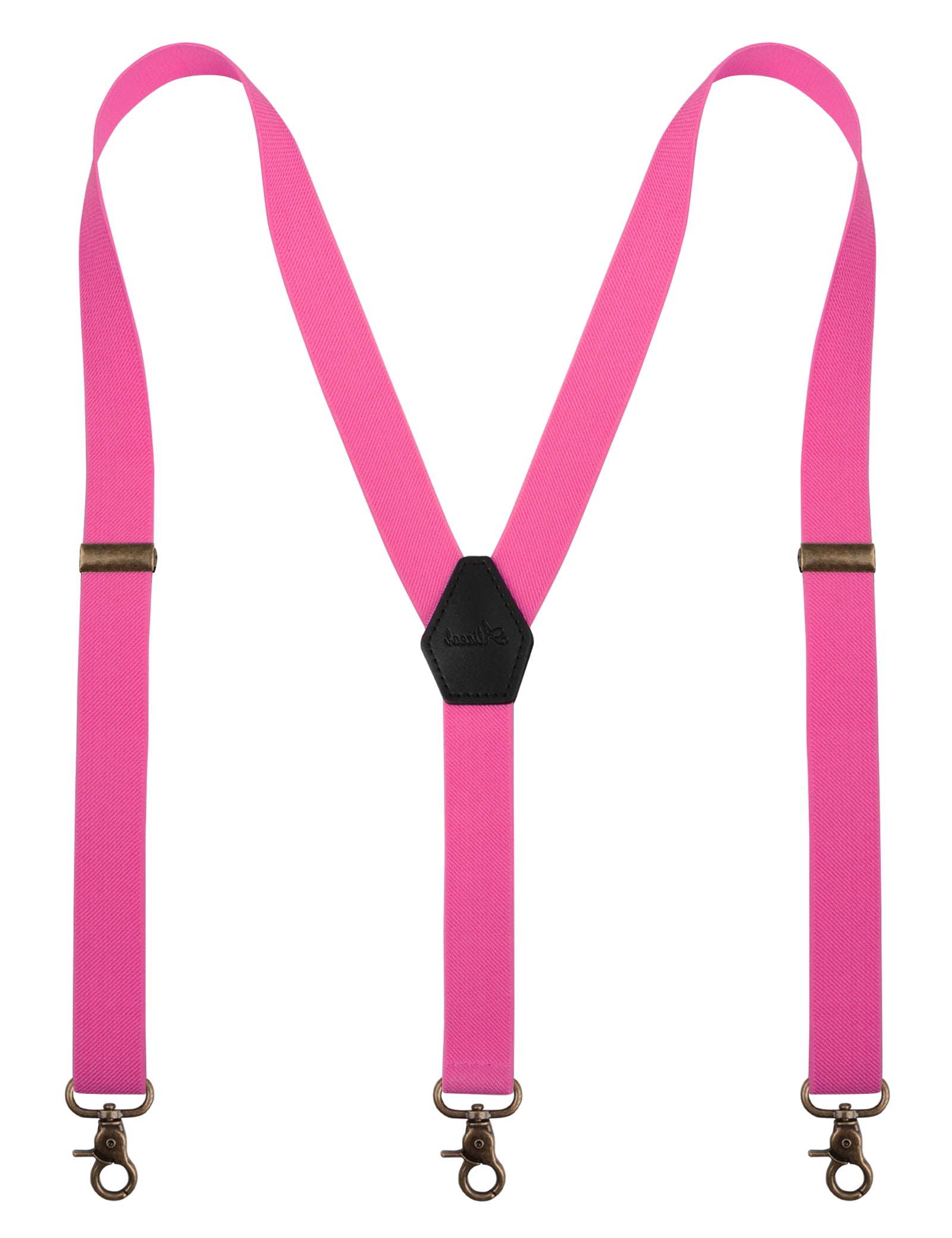 Alizeal Mens 1 Inch Solid Adjustable Suspender Y-Back 3 Hooks-084