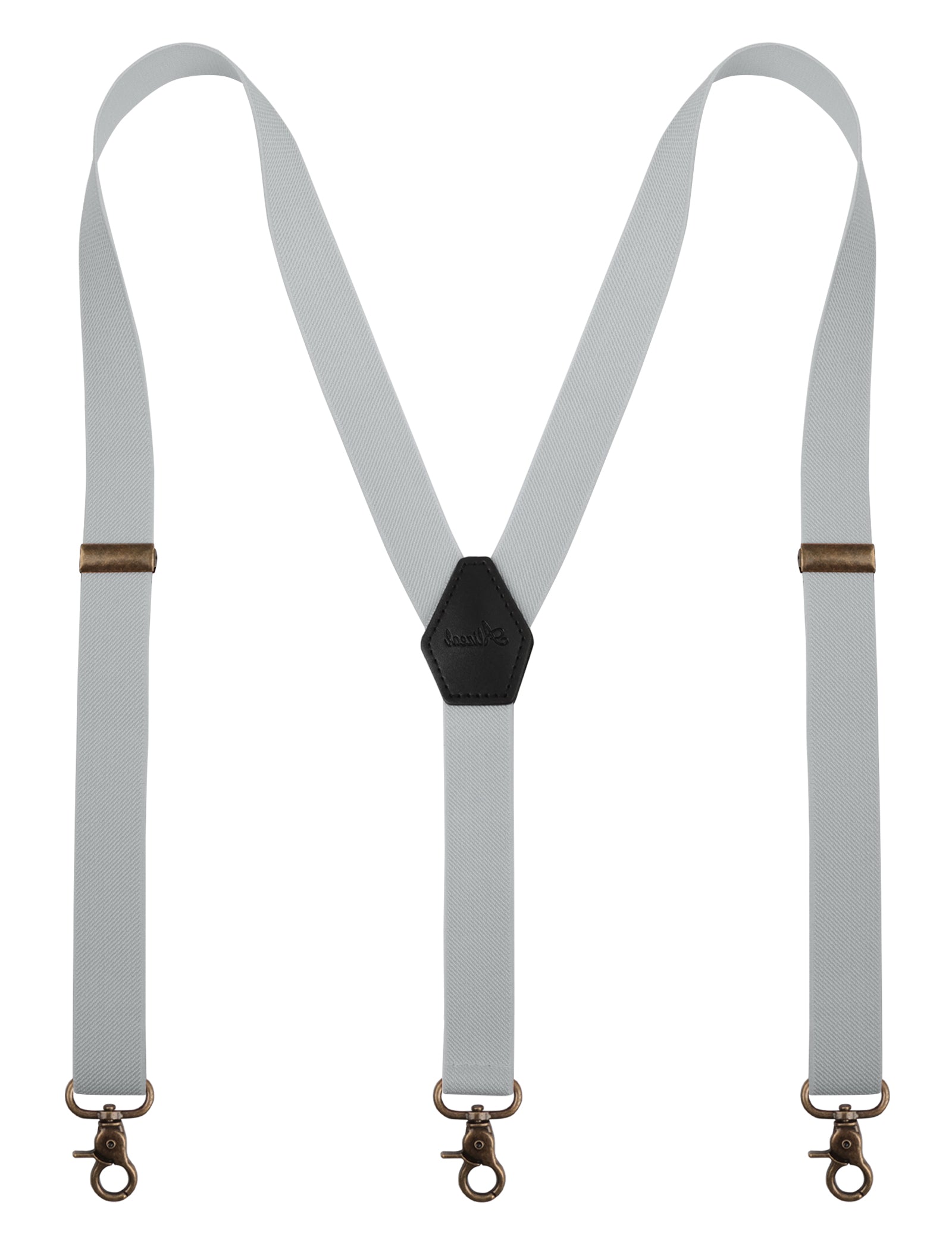 Alizeal Mens 1 Inch Solid Adjustable Suspender Y-Back 3 Hooks-084