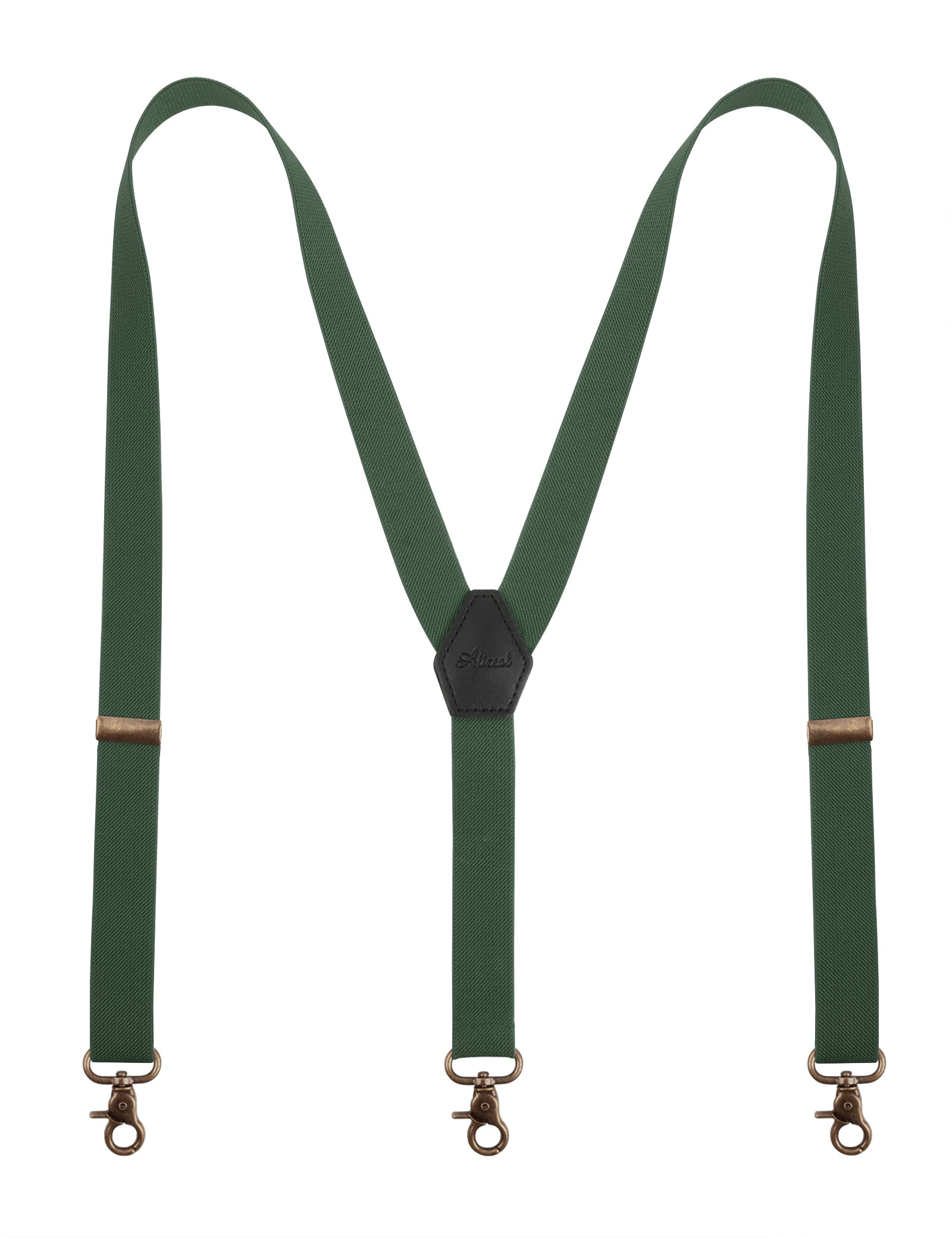 Alizeal Mens 1 Inch Solid Adjustable Suspender Y-Back 3 Hooks-084