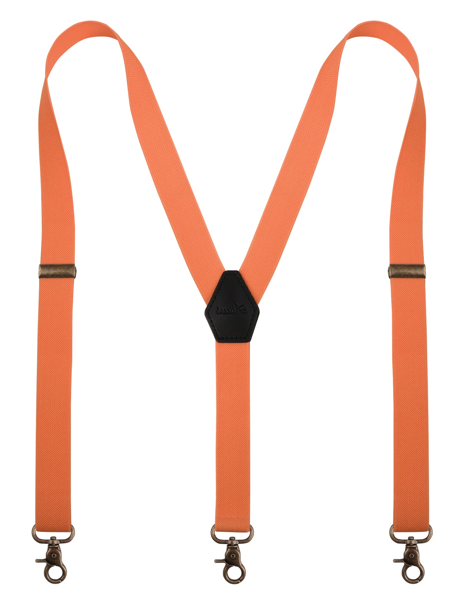 Alizeal Mens 1 Inch Solid Adjustable Suspender Y-Back 3 Hooks-084