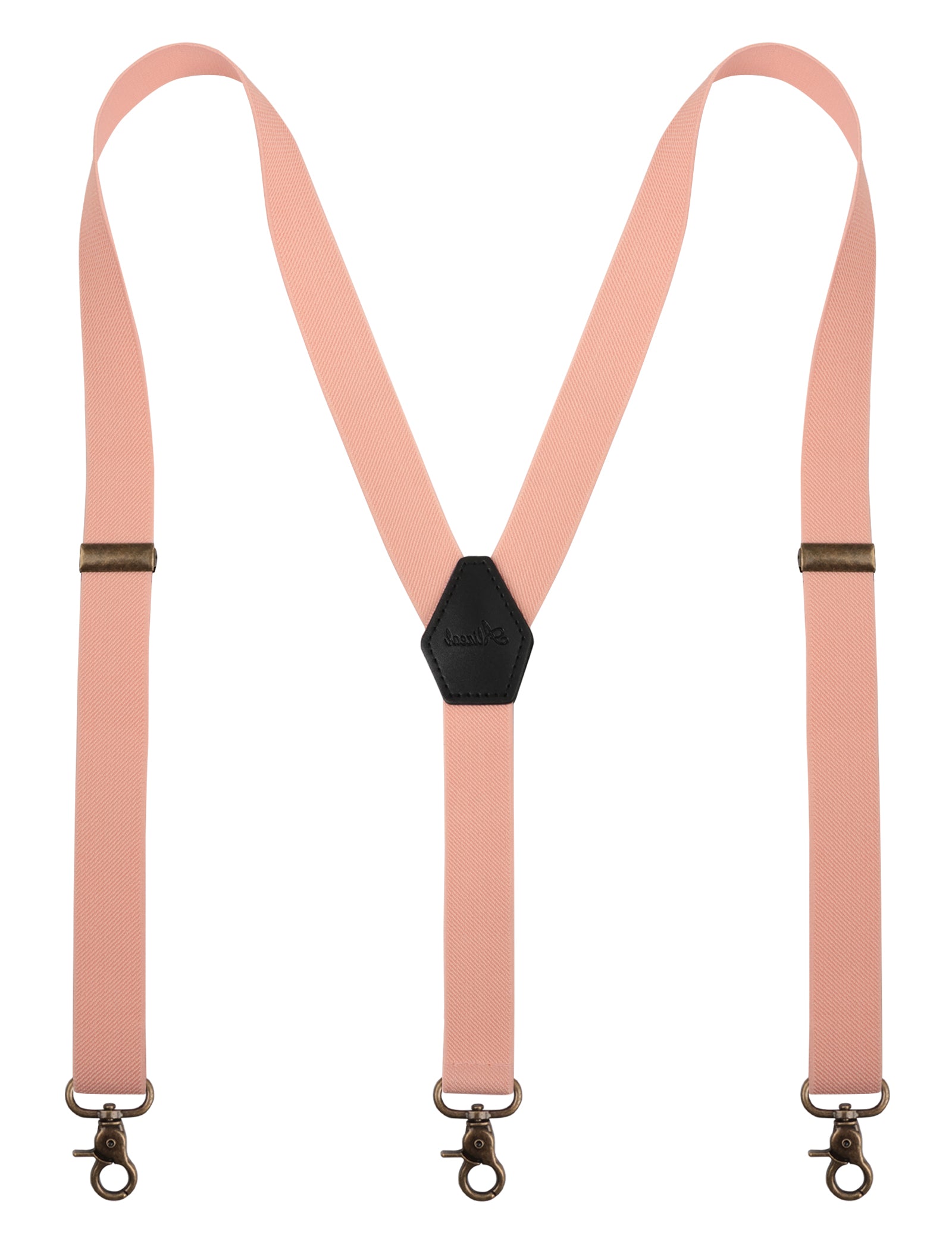 Alizeal Mens 1 Inch Solid Adjustable Suspender Y-Back 3 Hooks-084