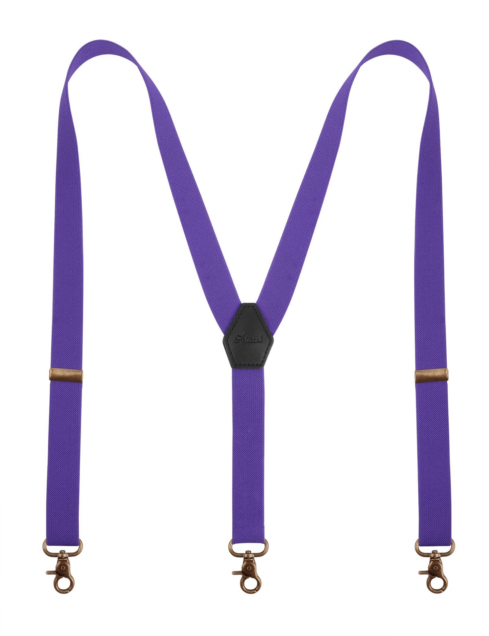 Alizeal Mens 1 Inch Solid Adjustable Suspender Y-Back 3 Hooks-084
