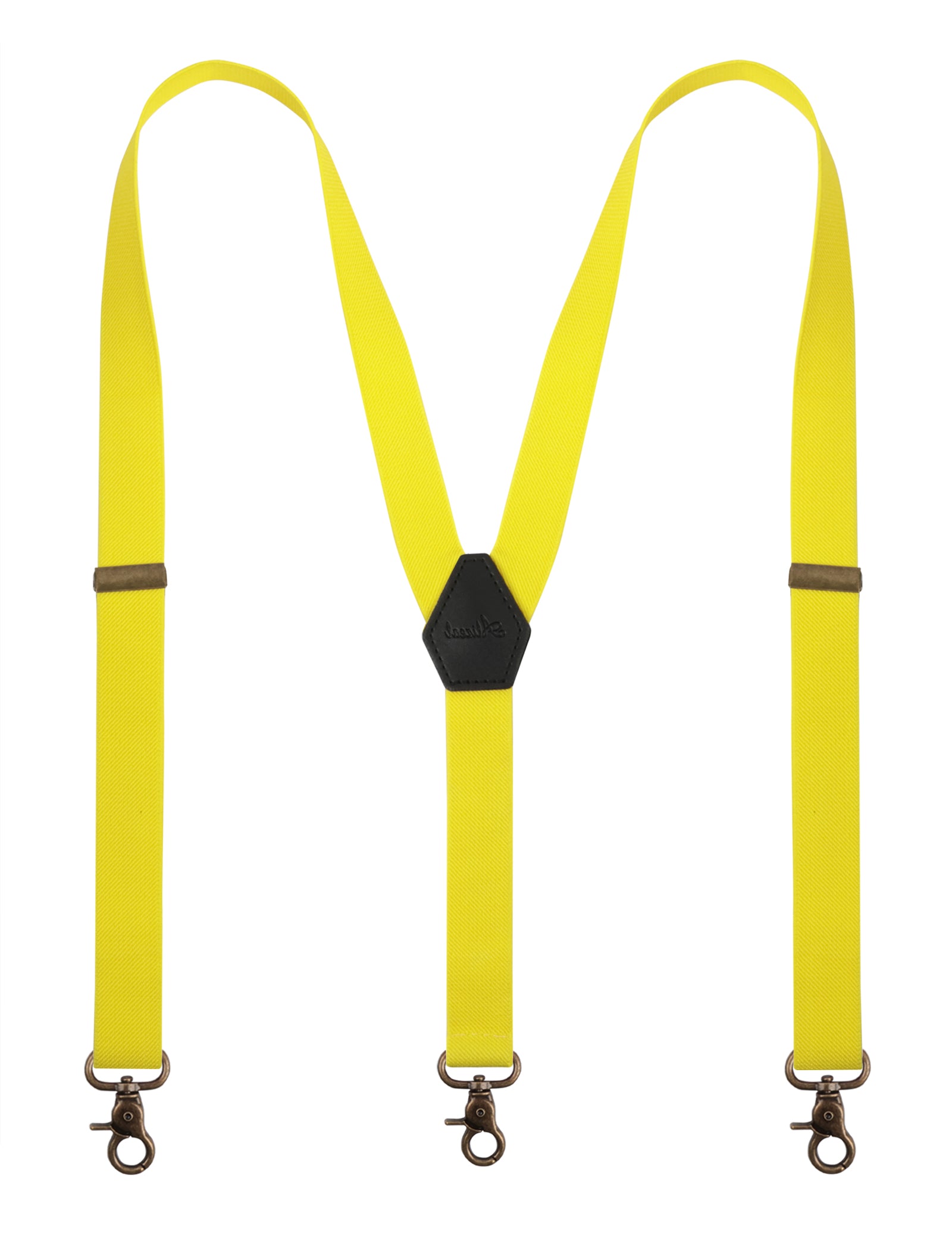 Alizeal Mens 1 Inch Solid Adjustable Suspender Y-Back 3 Hooks-084