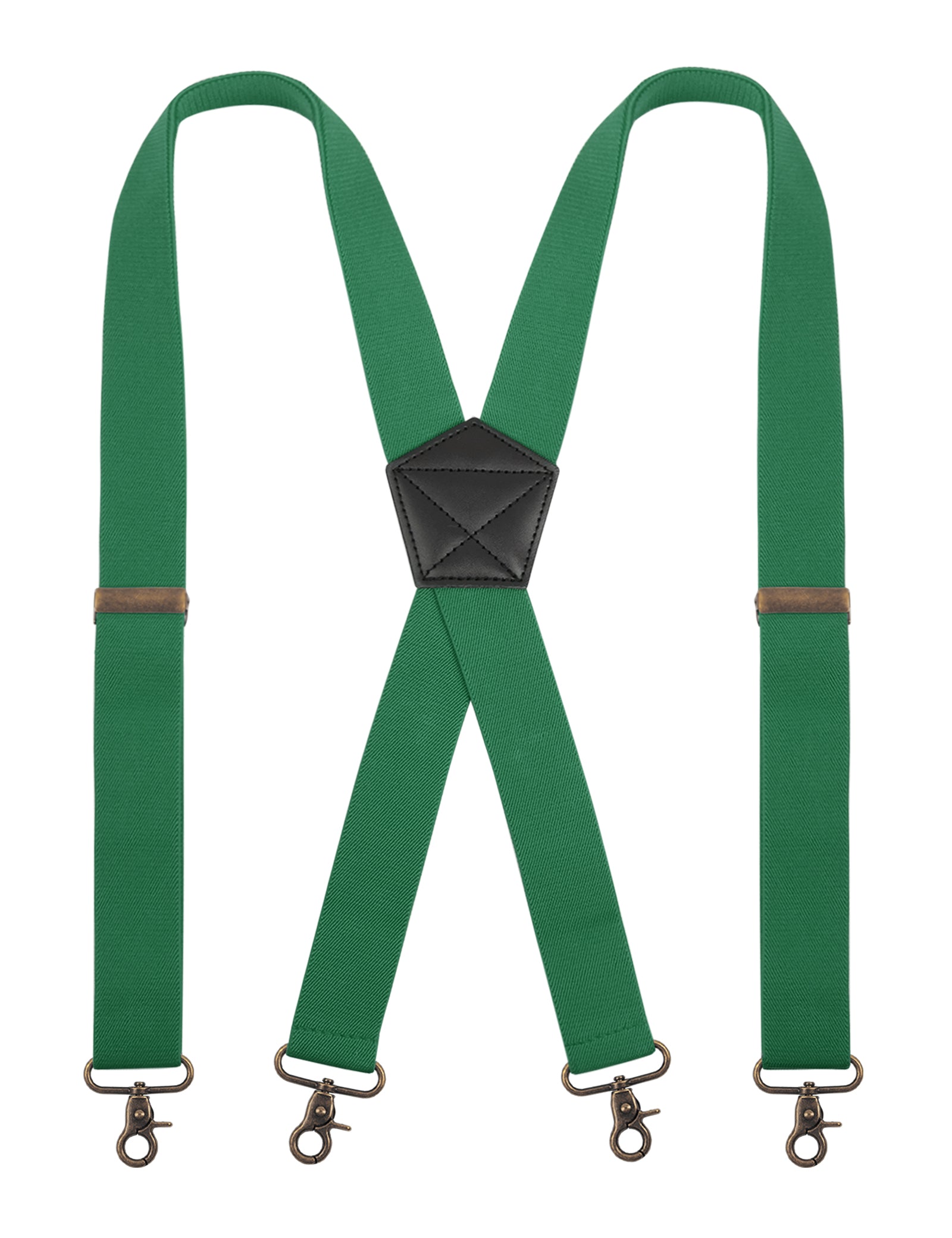 Alizeal Mens 1.38 Inch Solid Suspender Elastic X-Back 4 Hooks-087