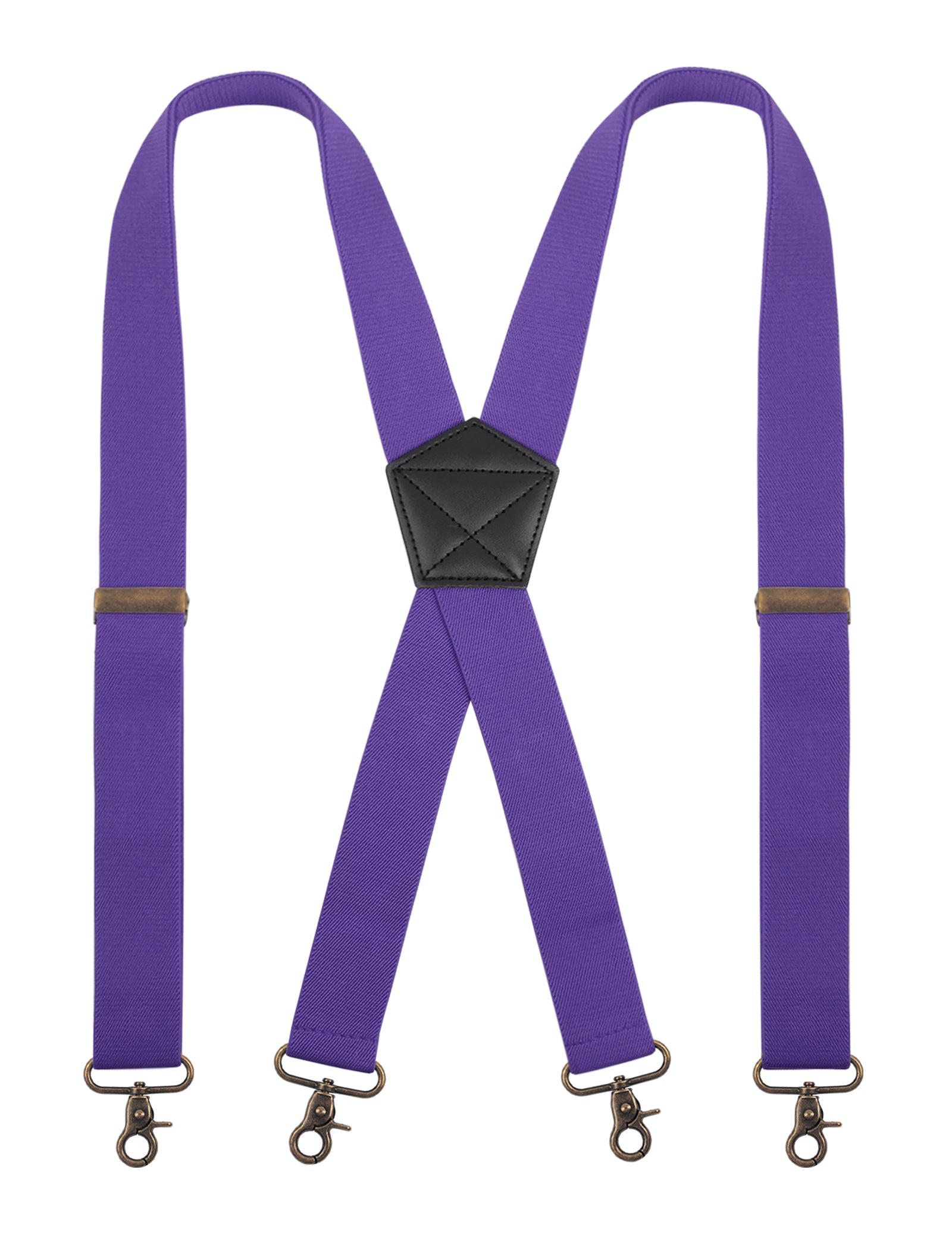 Alizeal Mens 1.38 Inch Solid Suspender Elastic X-Back 4 Hooks-087