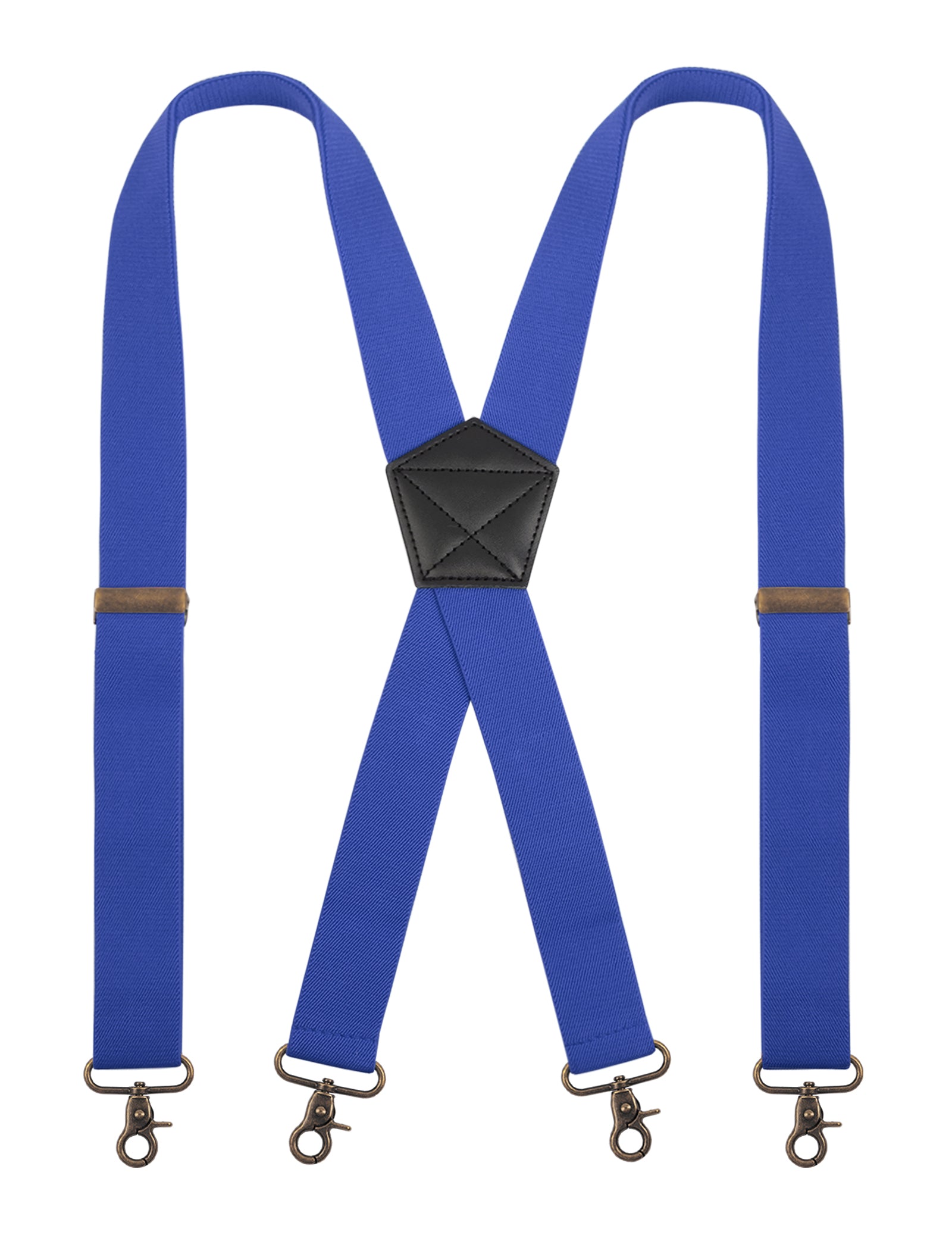 Alizeal Mens 1.38 Inch Solid Suspender Elastic X-Back 4 Hooks-087