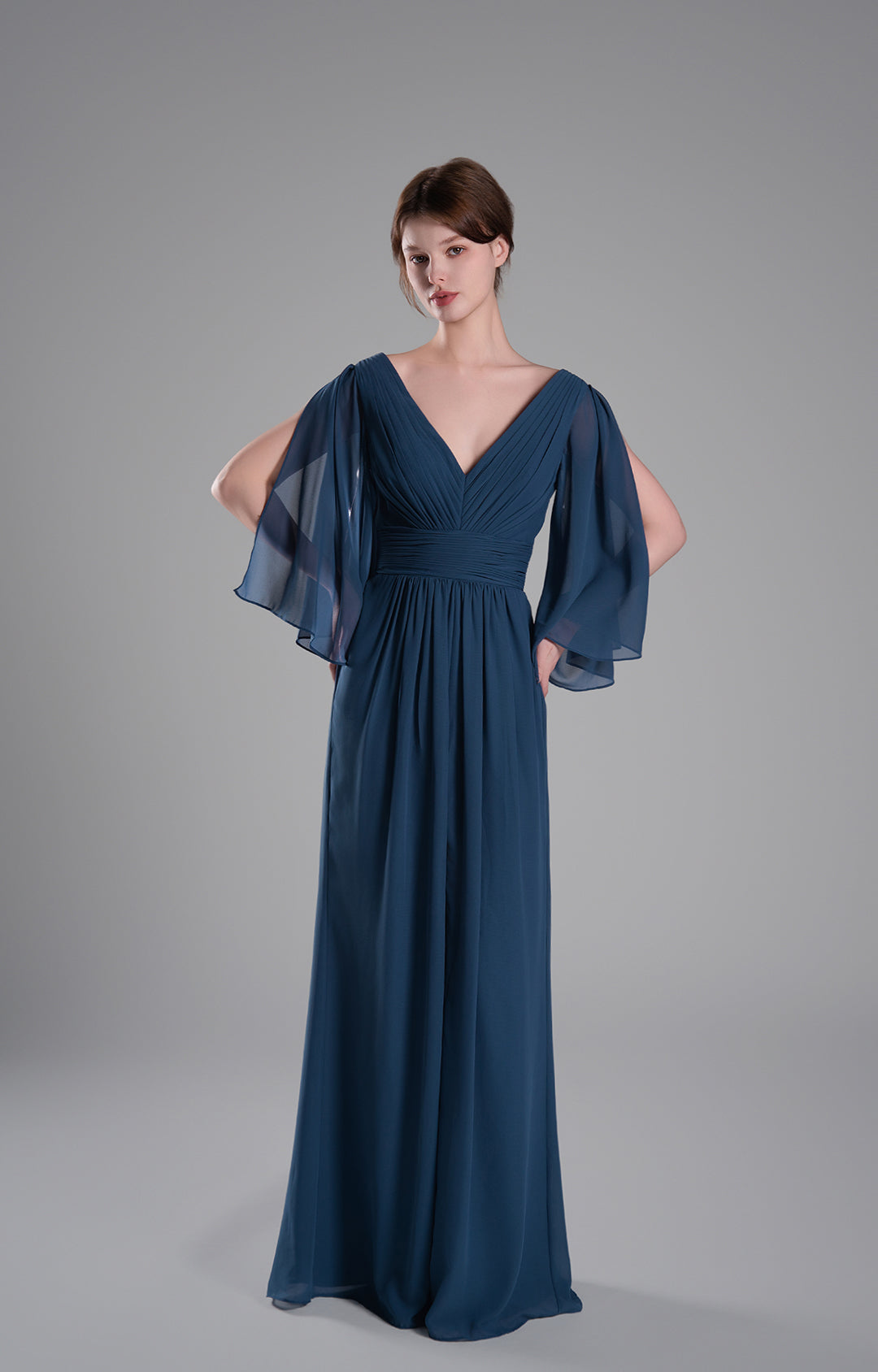 Size 4 Elegant Pleated Flowing Wedding Guests Dresses